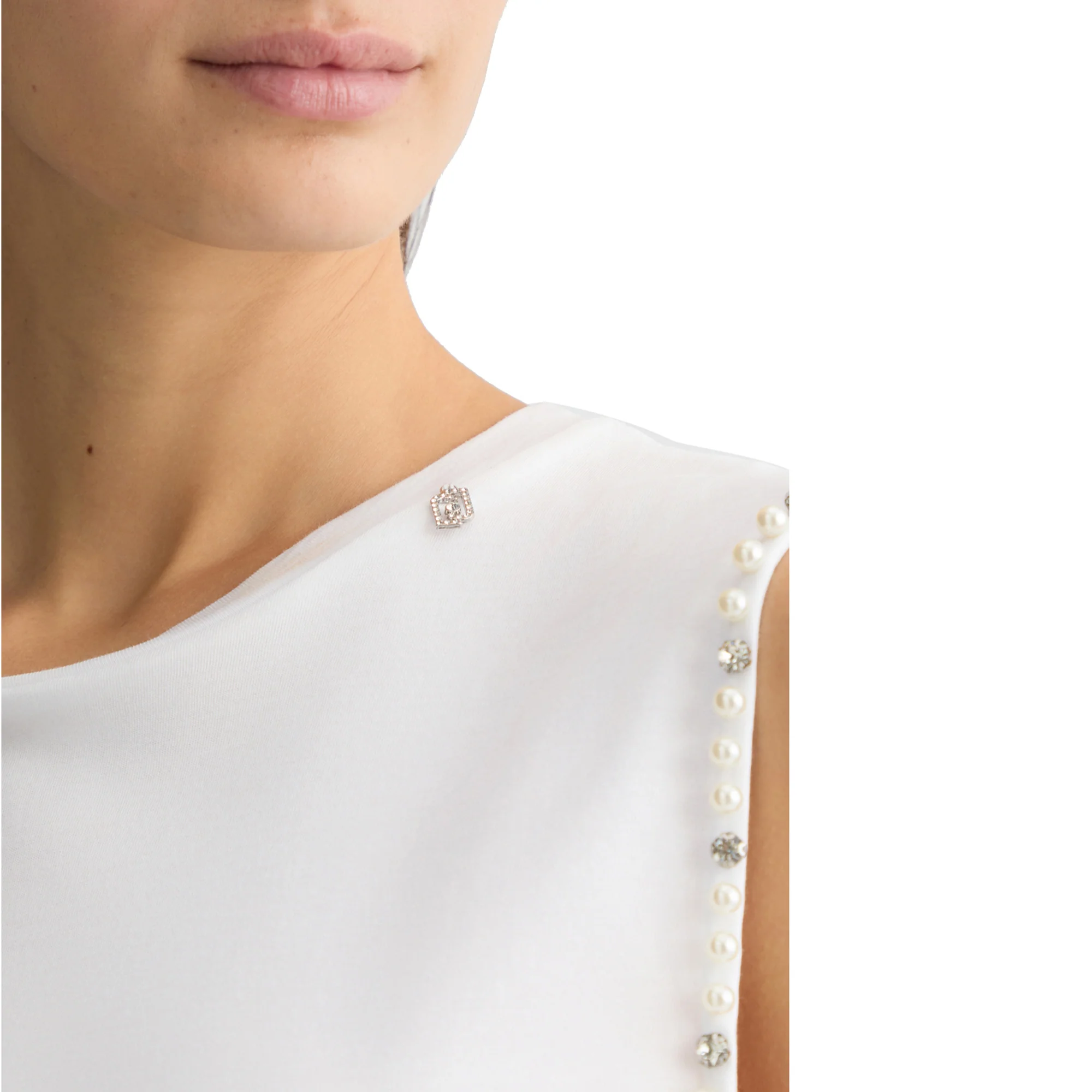 T-shirt Donna con oblò sulle maniche Bianco - Image 4