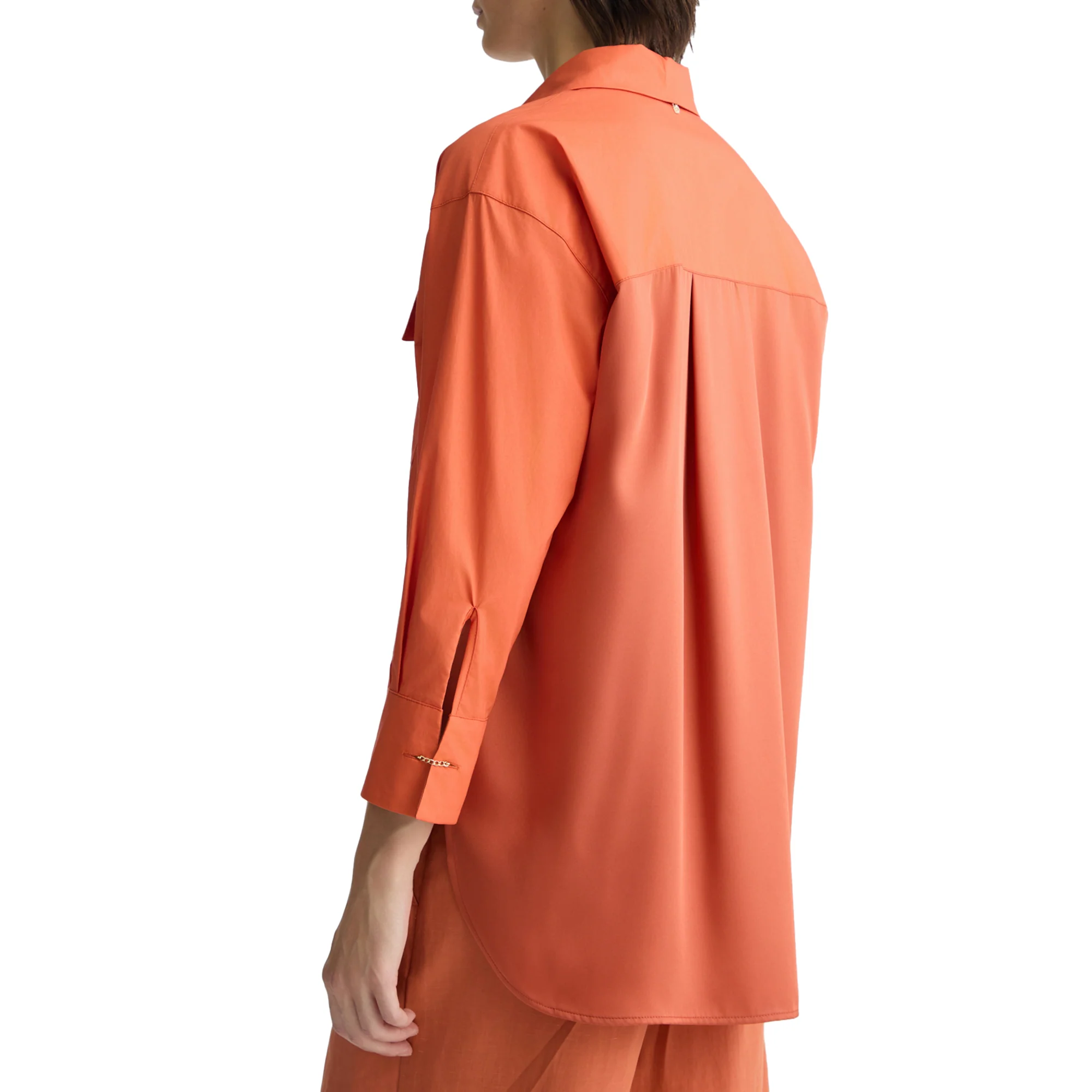 Camicia Donna in popeline di cotone Arancione - Image 4