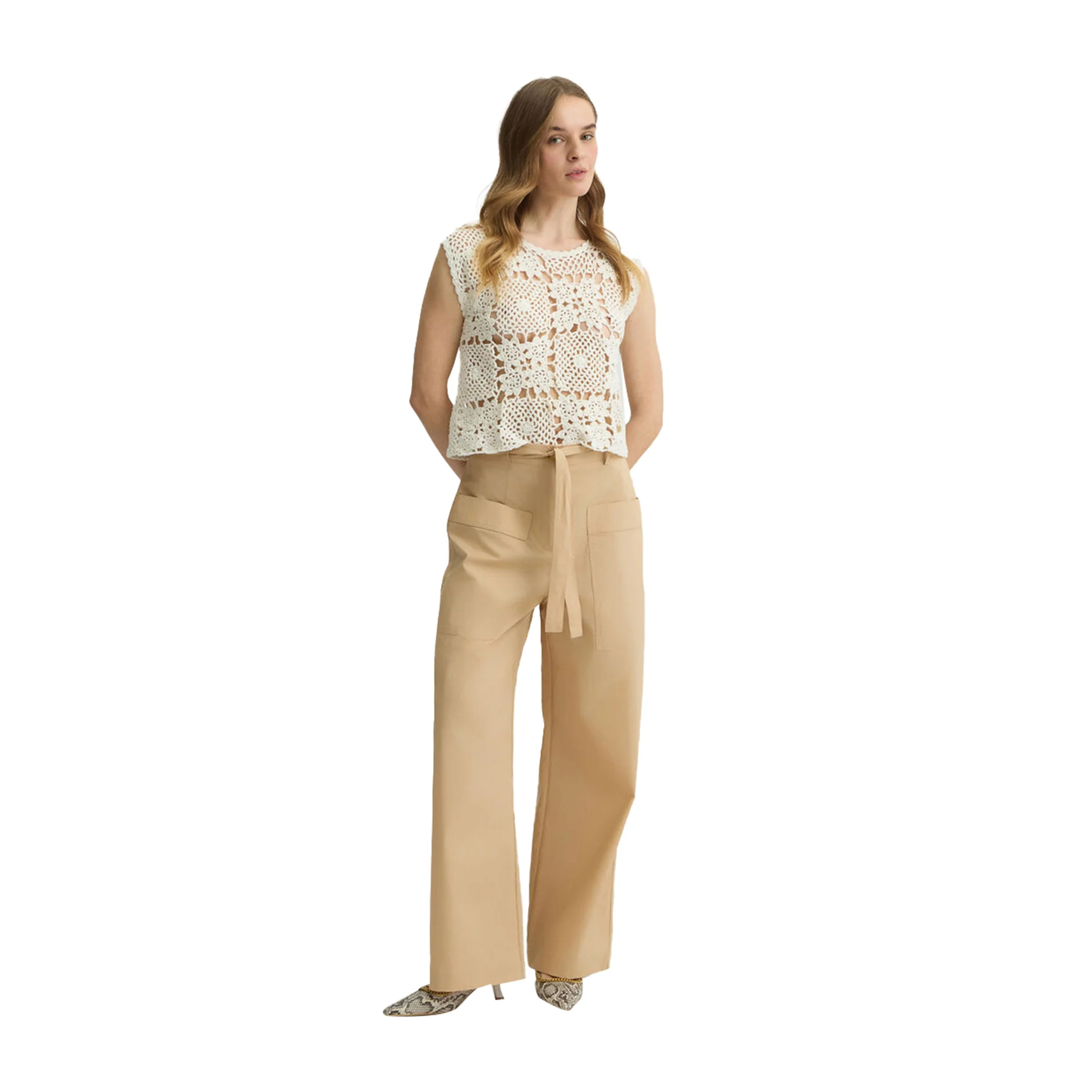 Top Donna in maglia crochet Bianco - Image 5