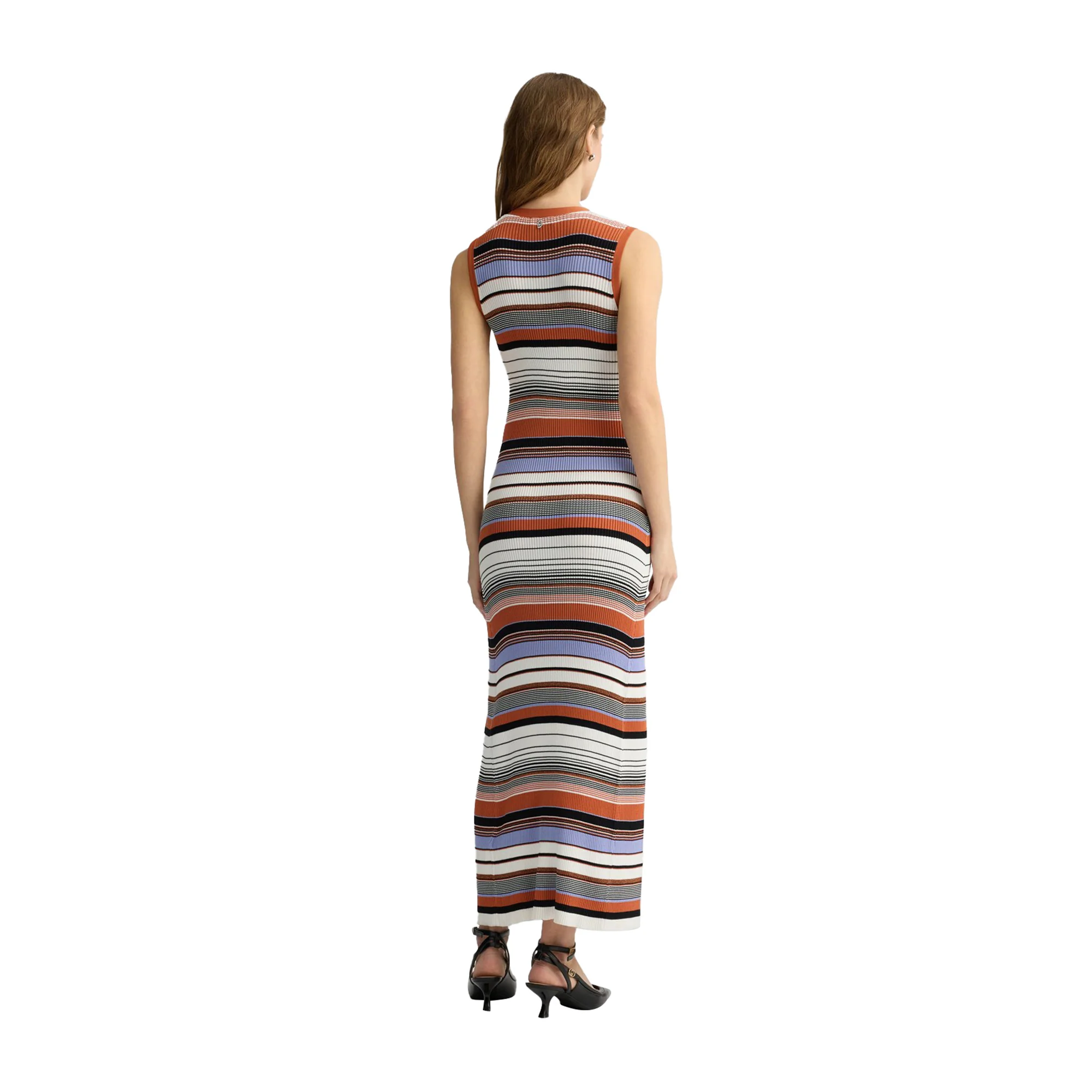 Abito in maglia lungo da donna a righe - Image 3