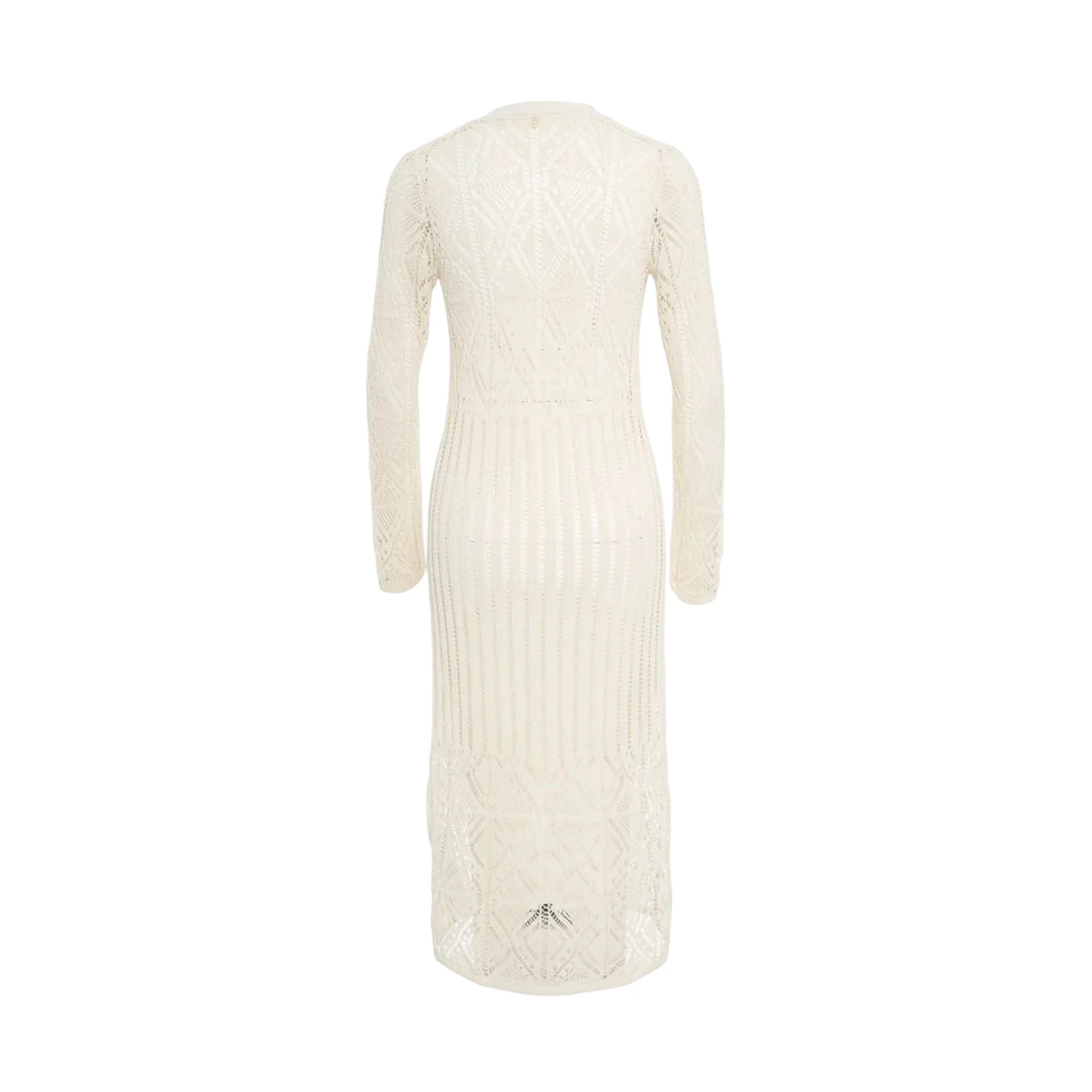 Cardigan lungo traforato da Donna in bianco - Image 2