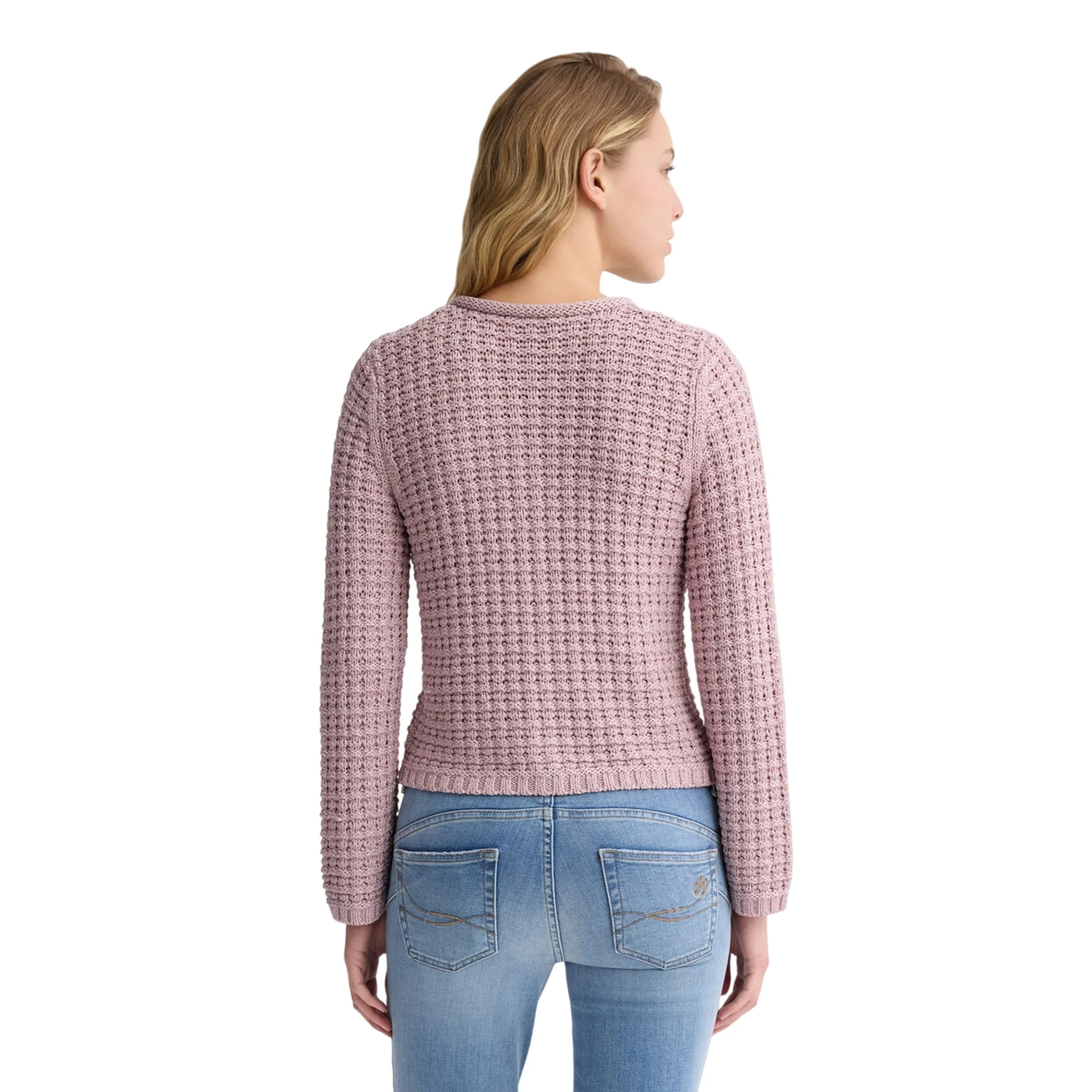 Giacca bouclé Donna con bottoni rosa - Image 3