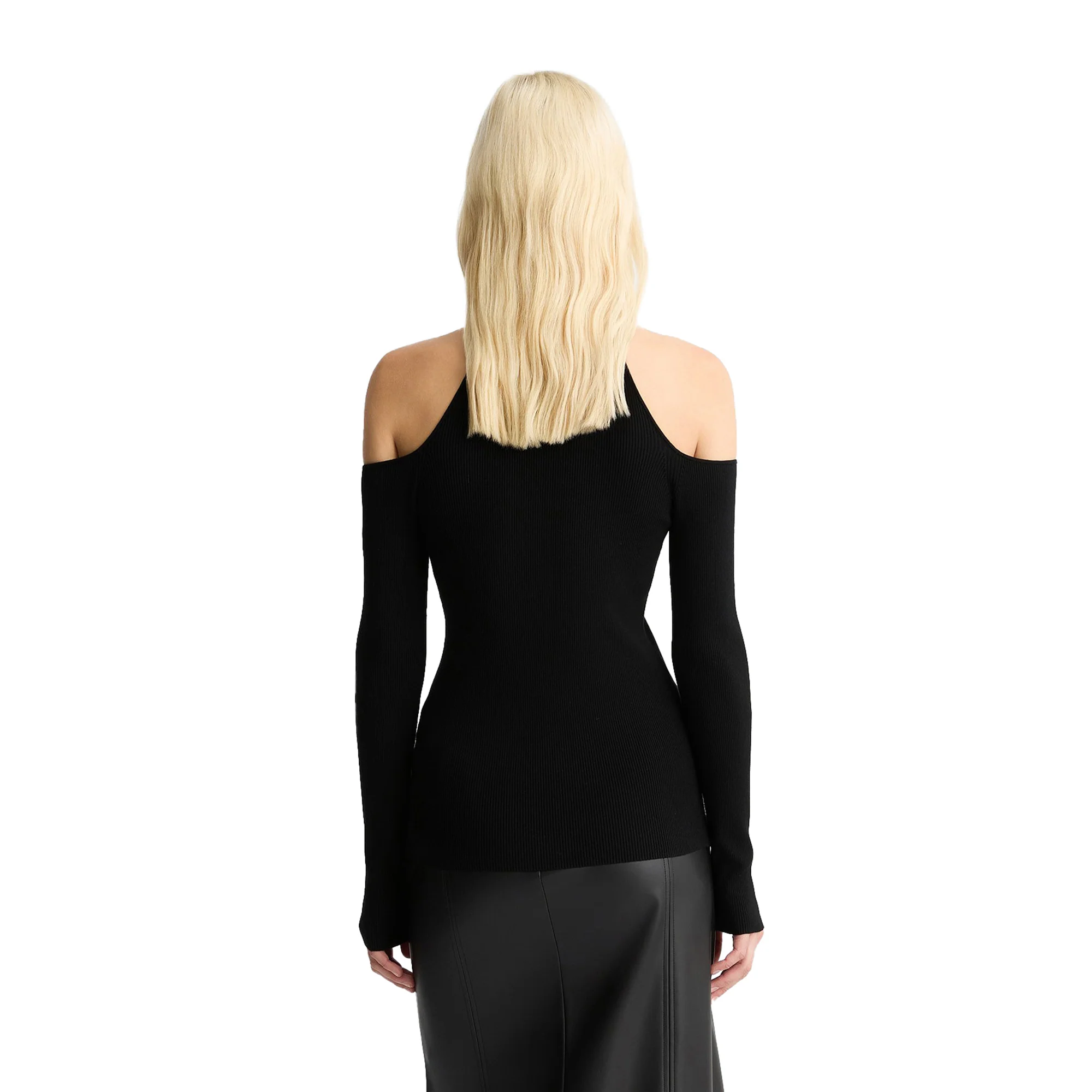 Maglia Donna con borchie su colletto Nero - Image 3