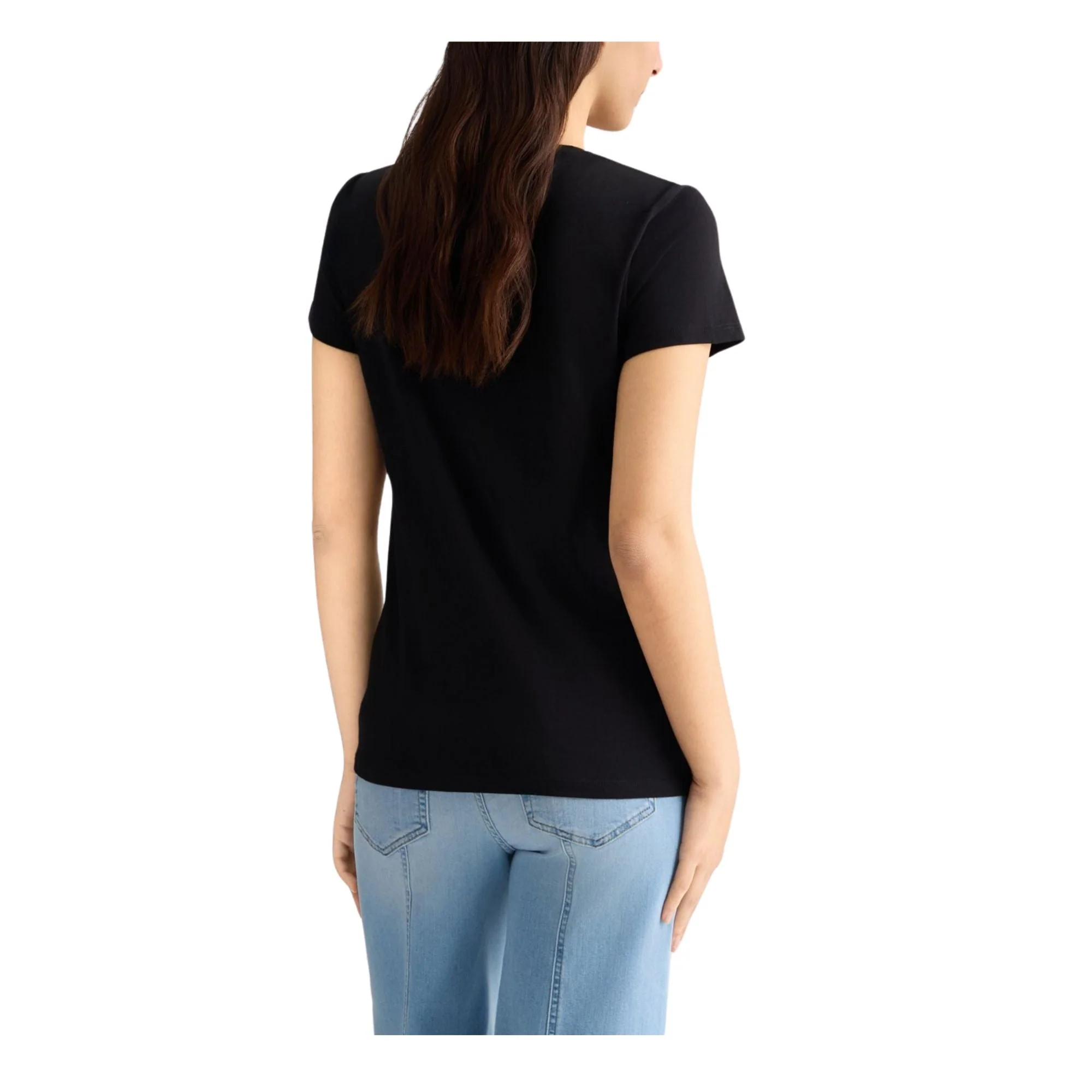 T-shirt Nera da Donna slim fit con stampa - Image 3