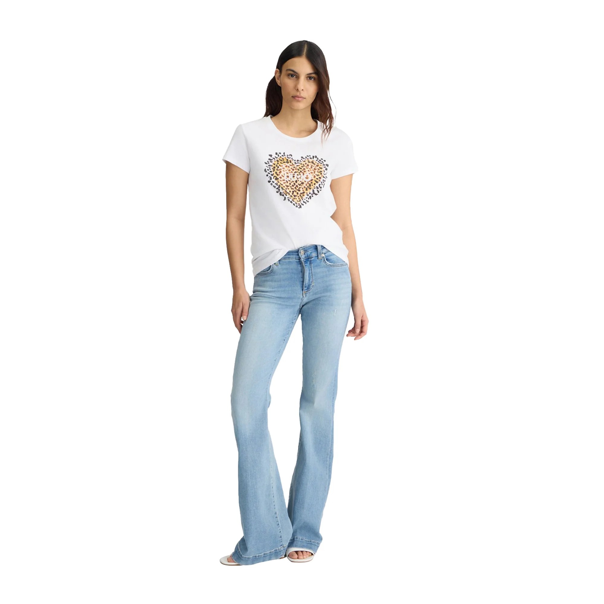 T-shirt Donna Bianca con cuore animalier - Image 5