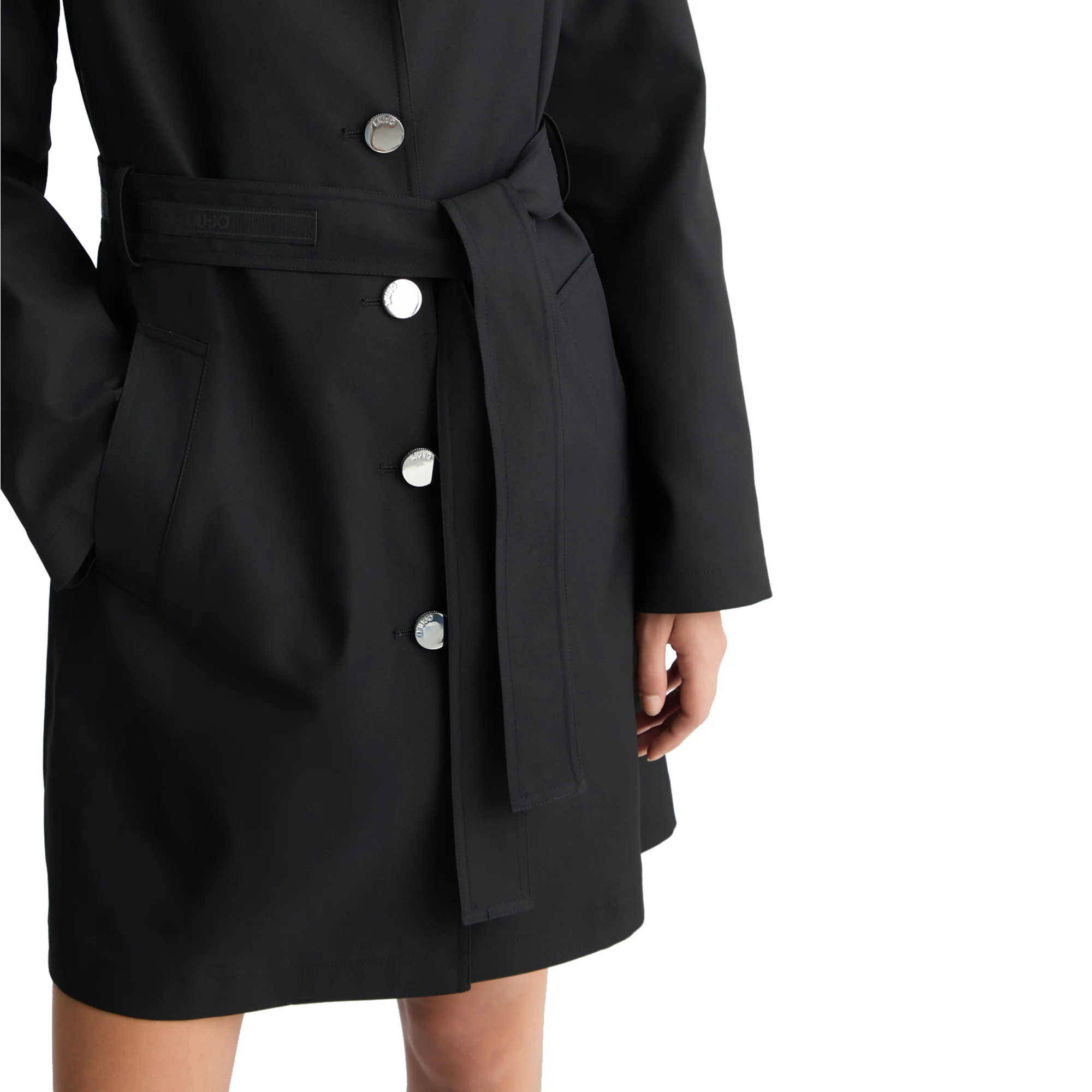 Trench Donna con cintura Nero - Image 4