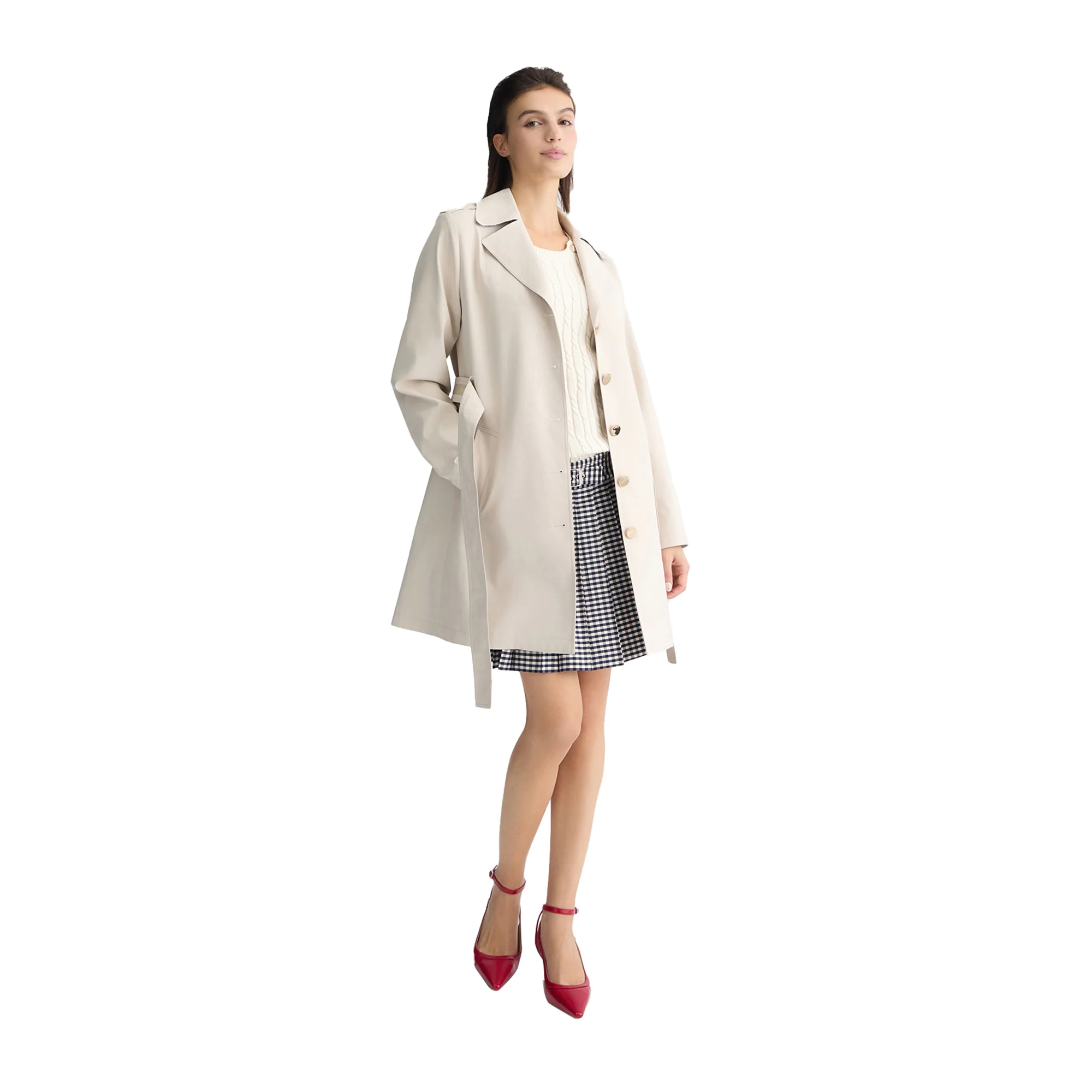 Trench Donna con cintura Beige - Image 5