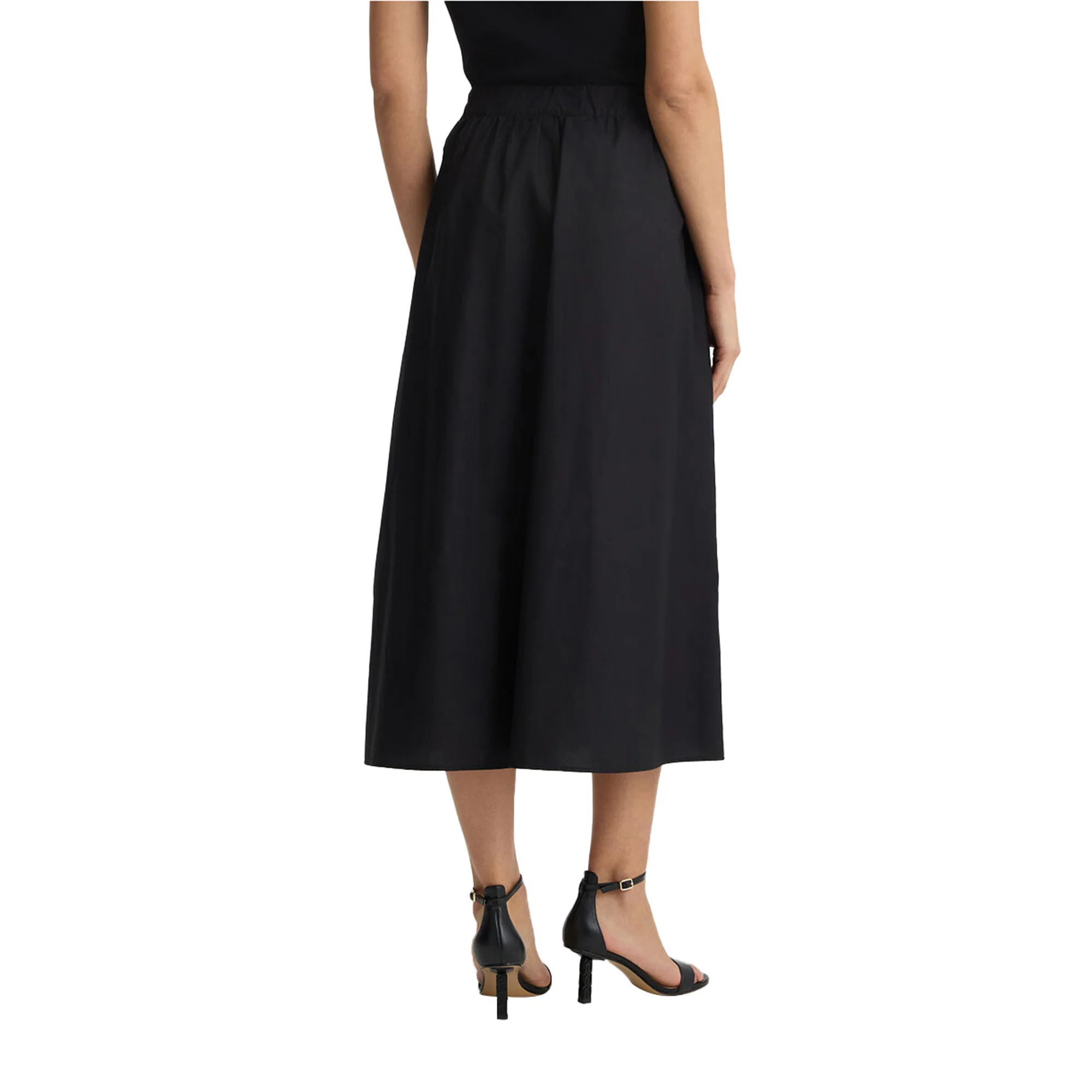 Gonna lunga da donna in cotone nero con ricami - Image 3