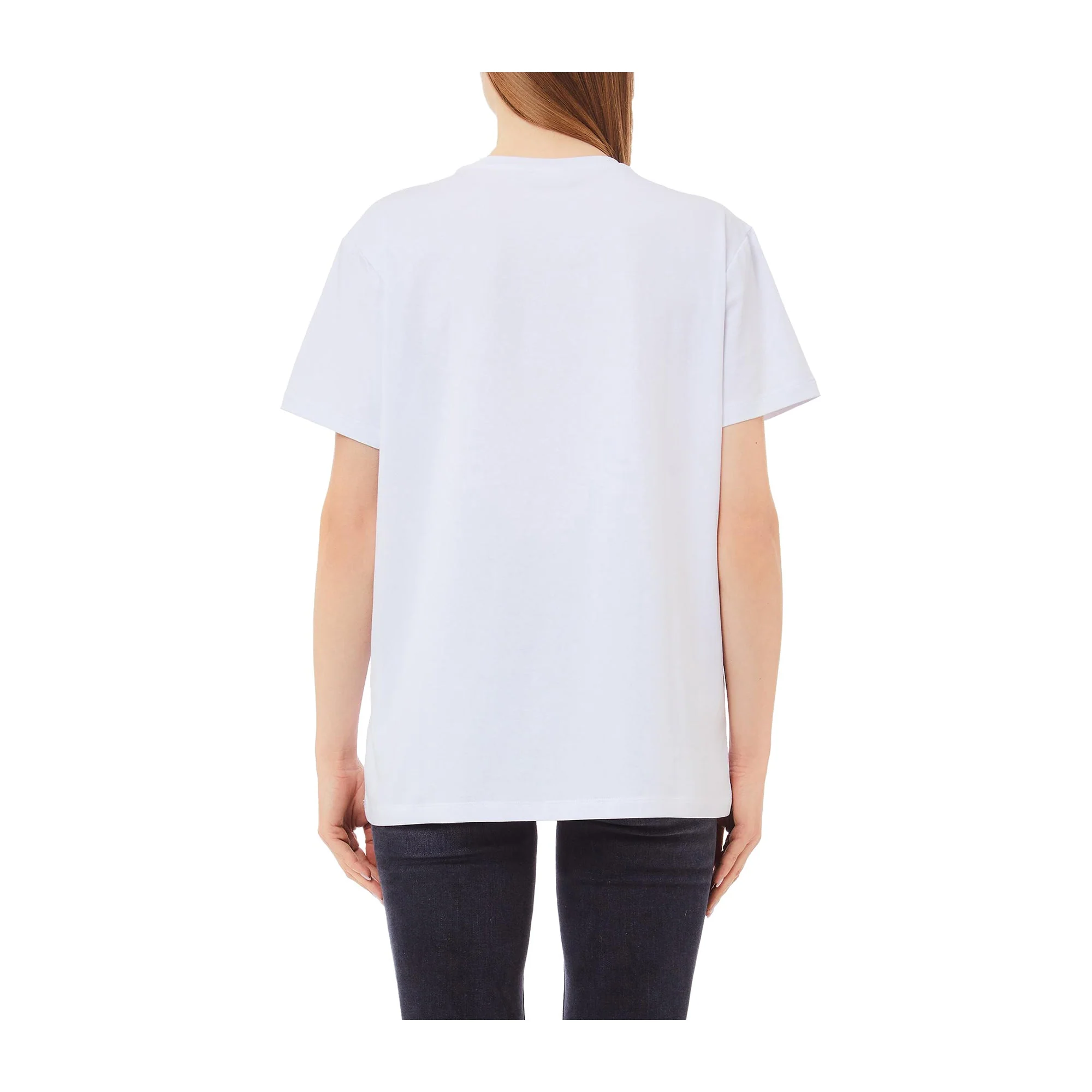 T-shirt Bianca Donna con stampa e strass - Image 2