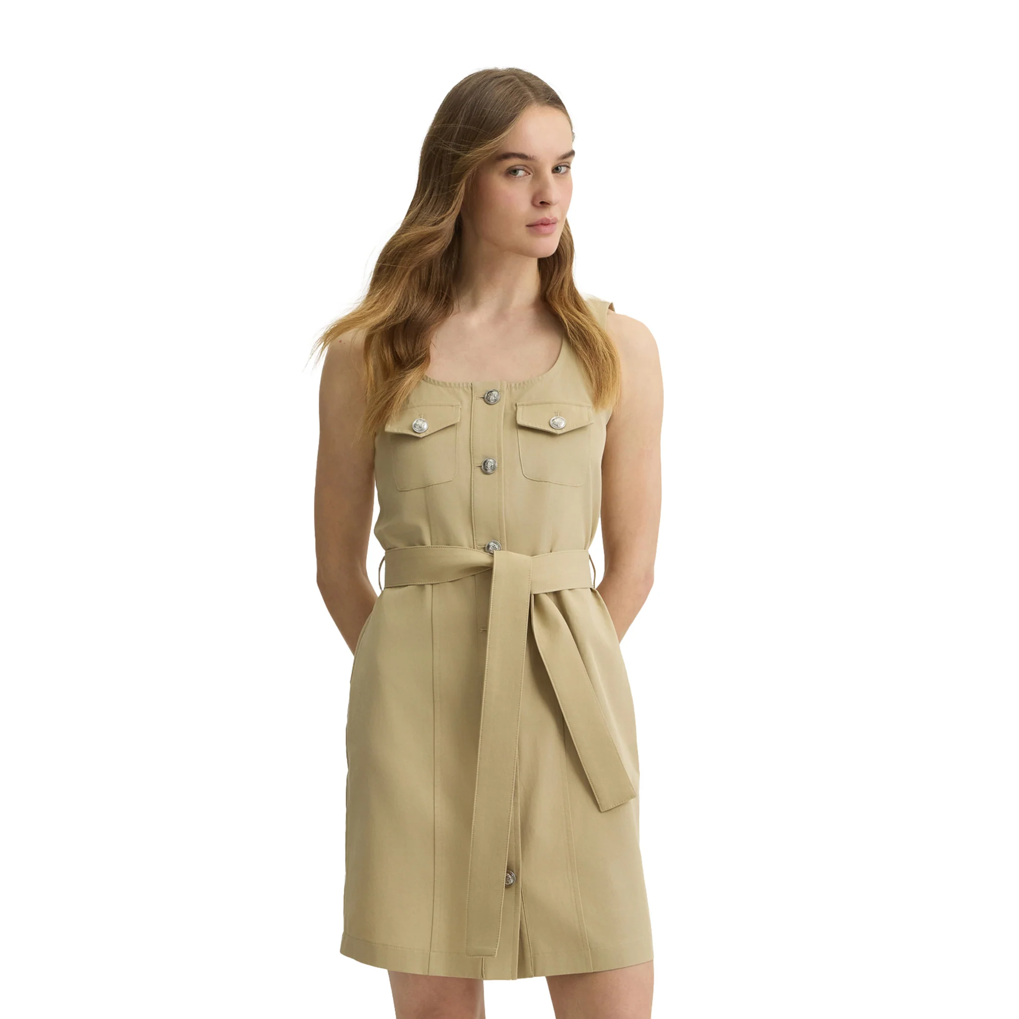 Abito corto Donna in misto cotone Beige - Image 2