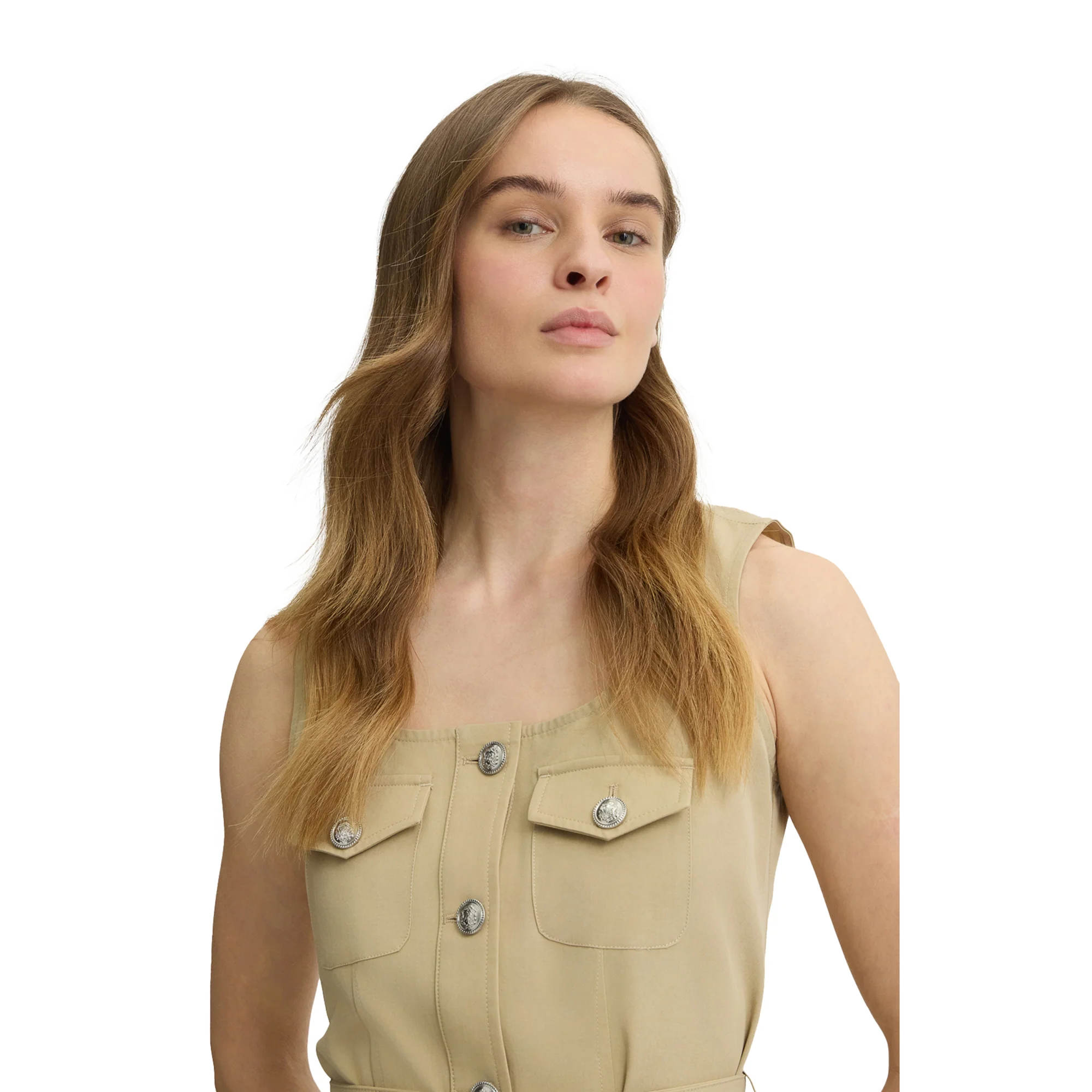 Abito corto Donna in misto cotone Beige - Image 4