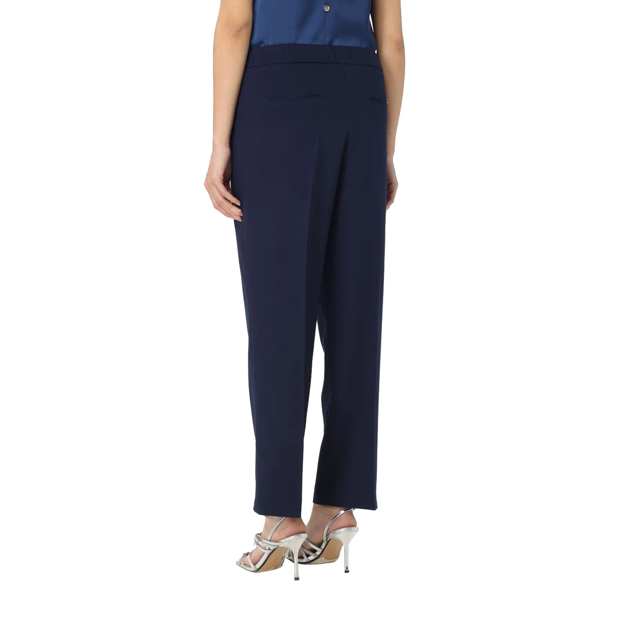 Pantaloni Donna cropped in viscosa stretch Blu - Image 2