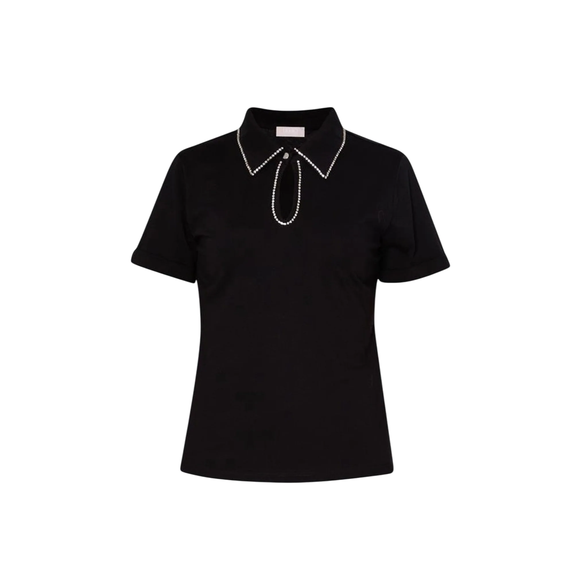 Polo Donna tinta unita con scollo a goccia