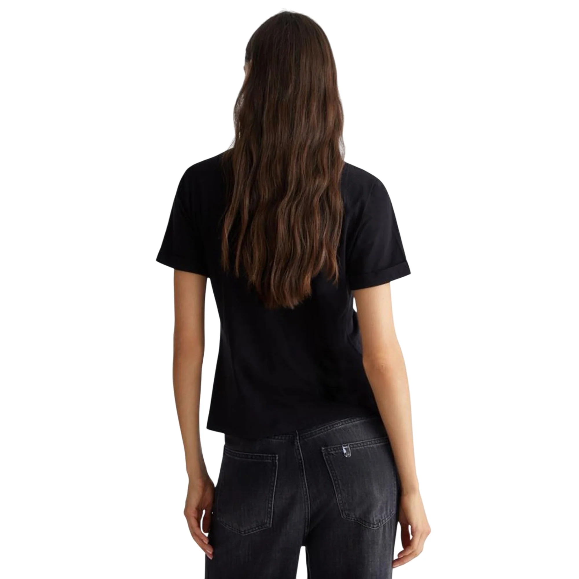 Polo Donna tinta unita con scollo a goccia - Image 3
