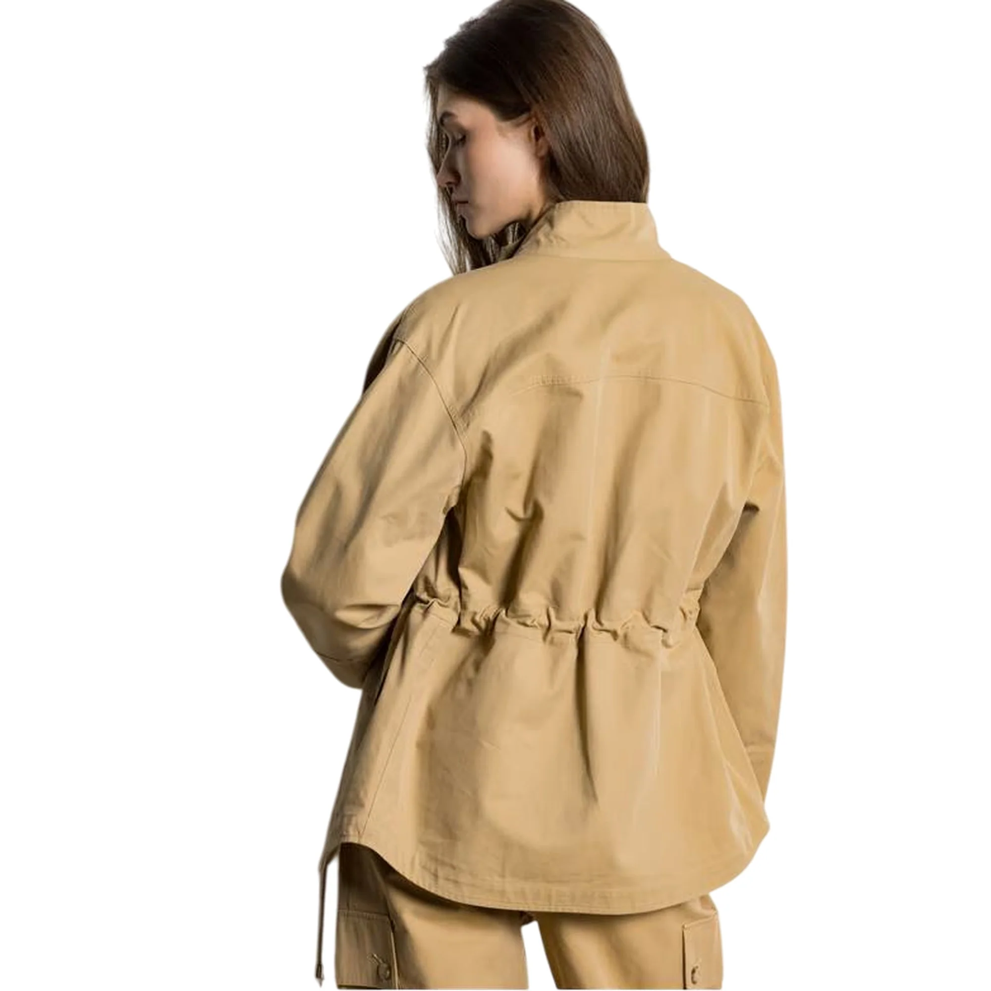 Giacca Donna Beige Collo Alto - Image 5
