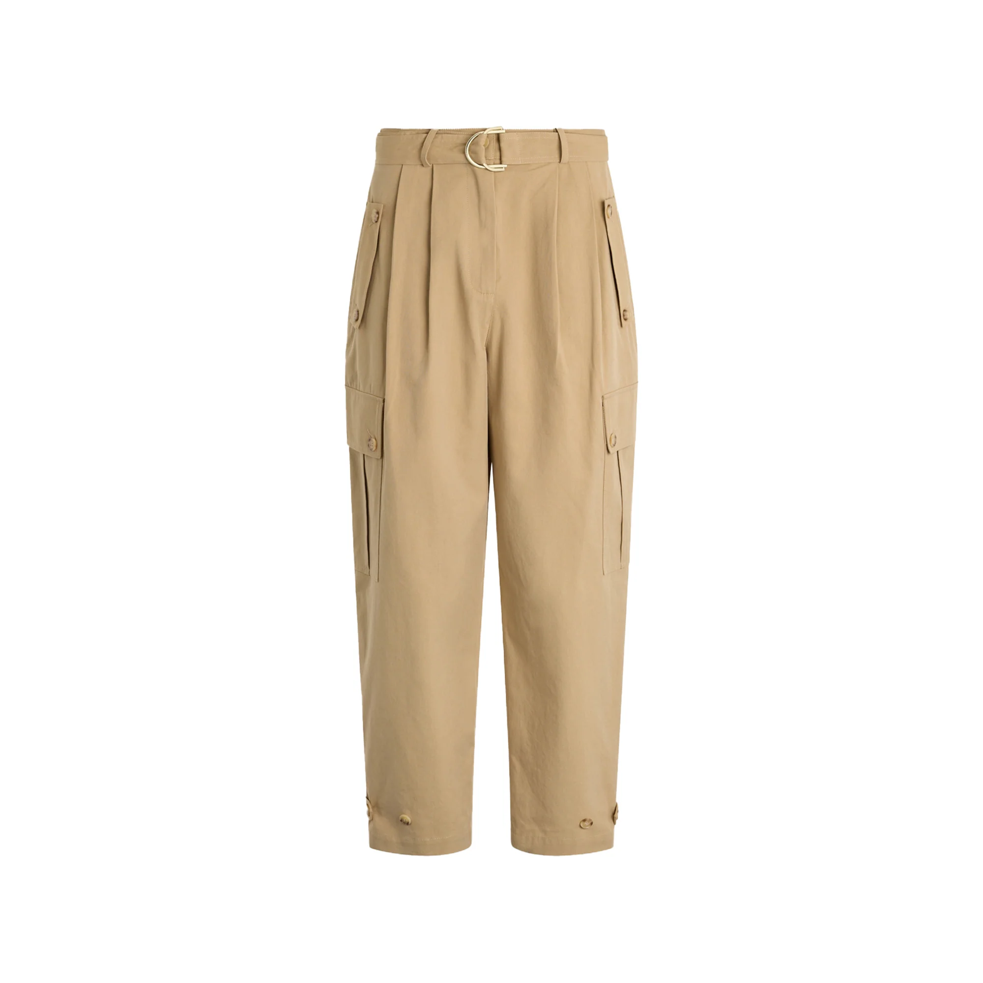 Pantaloni Donna cropped cargo Beige