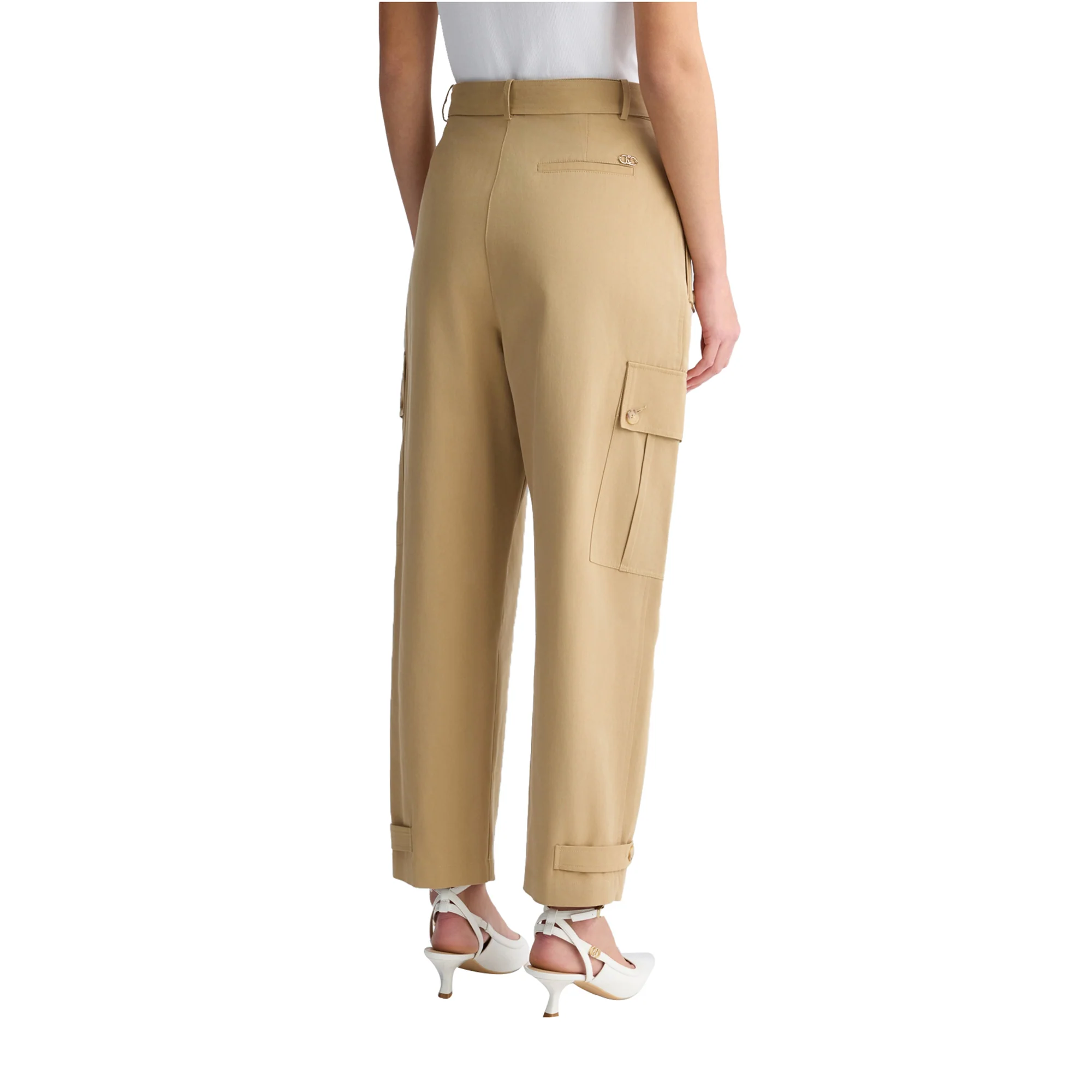 Pantaloni Donna cropped cargo Beige - Image 3