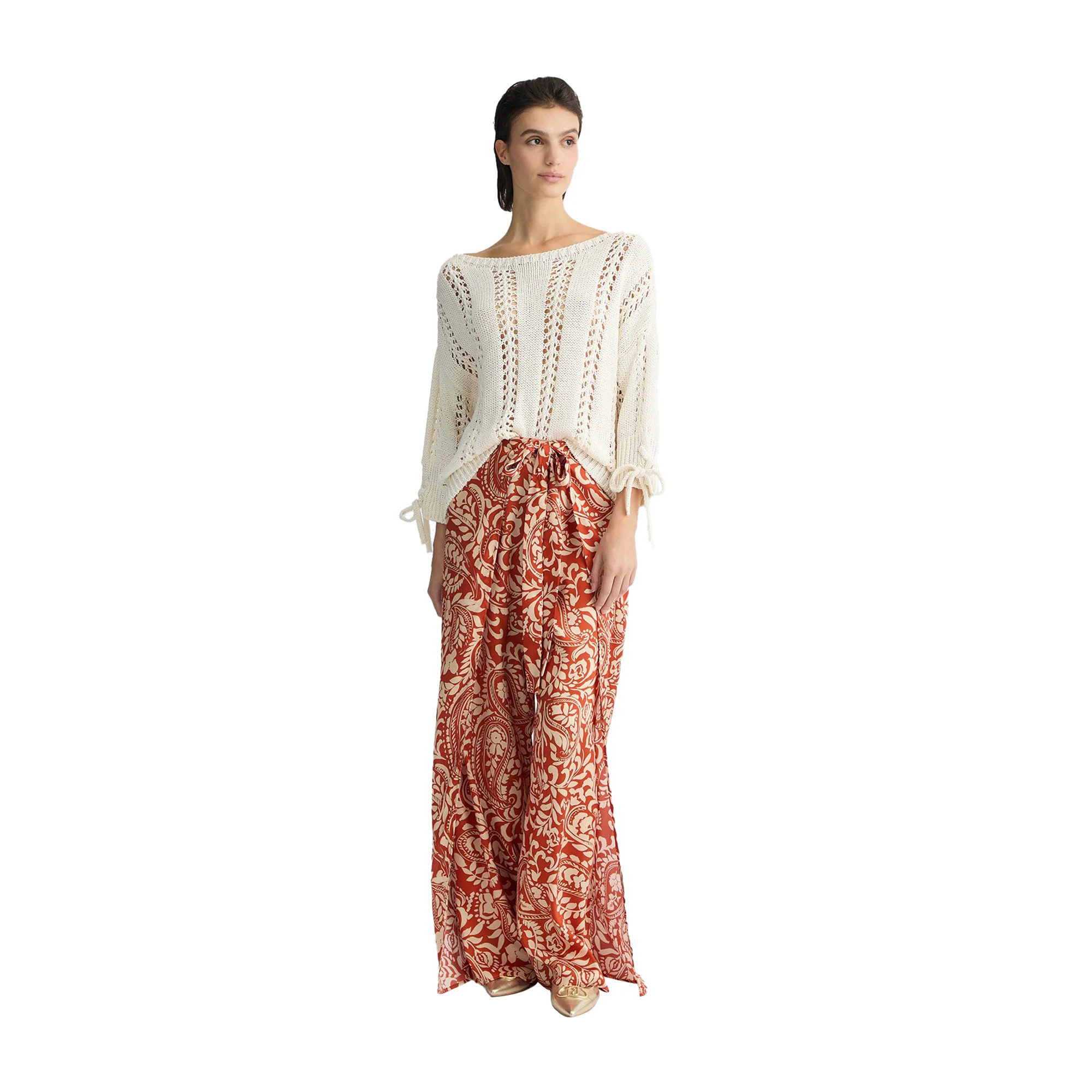 Maglia donna effetto see-through Bianco - Image 5