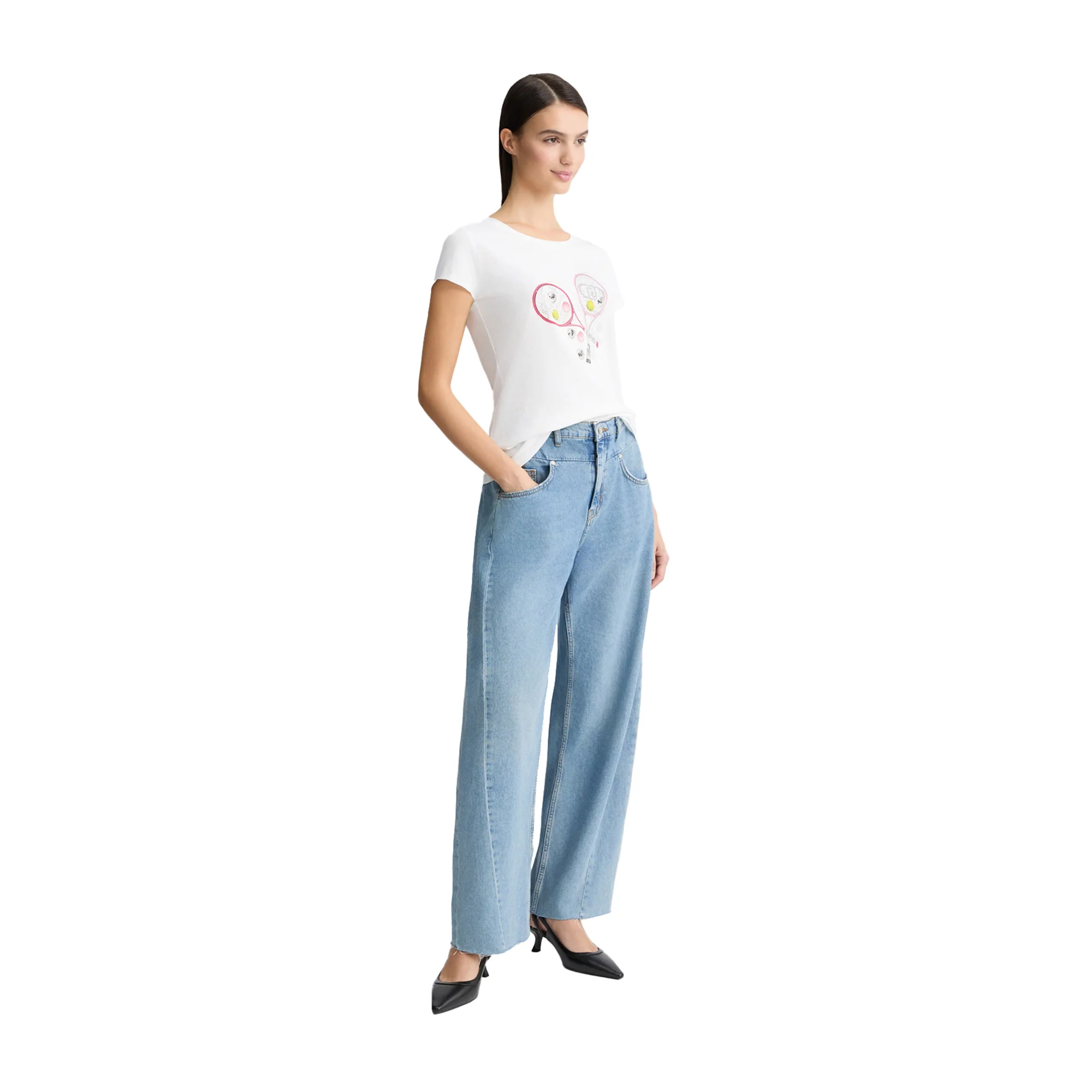 T-shirt Donna con stampa grafica frontale - Image 5