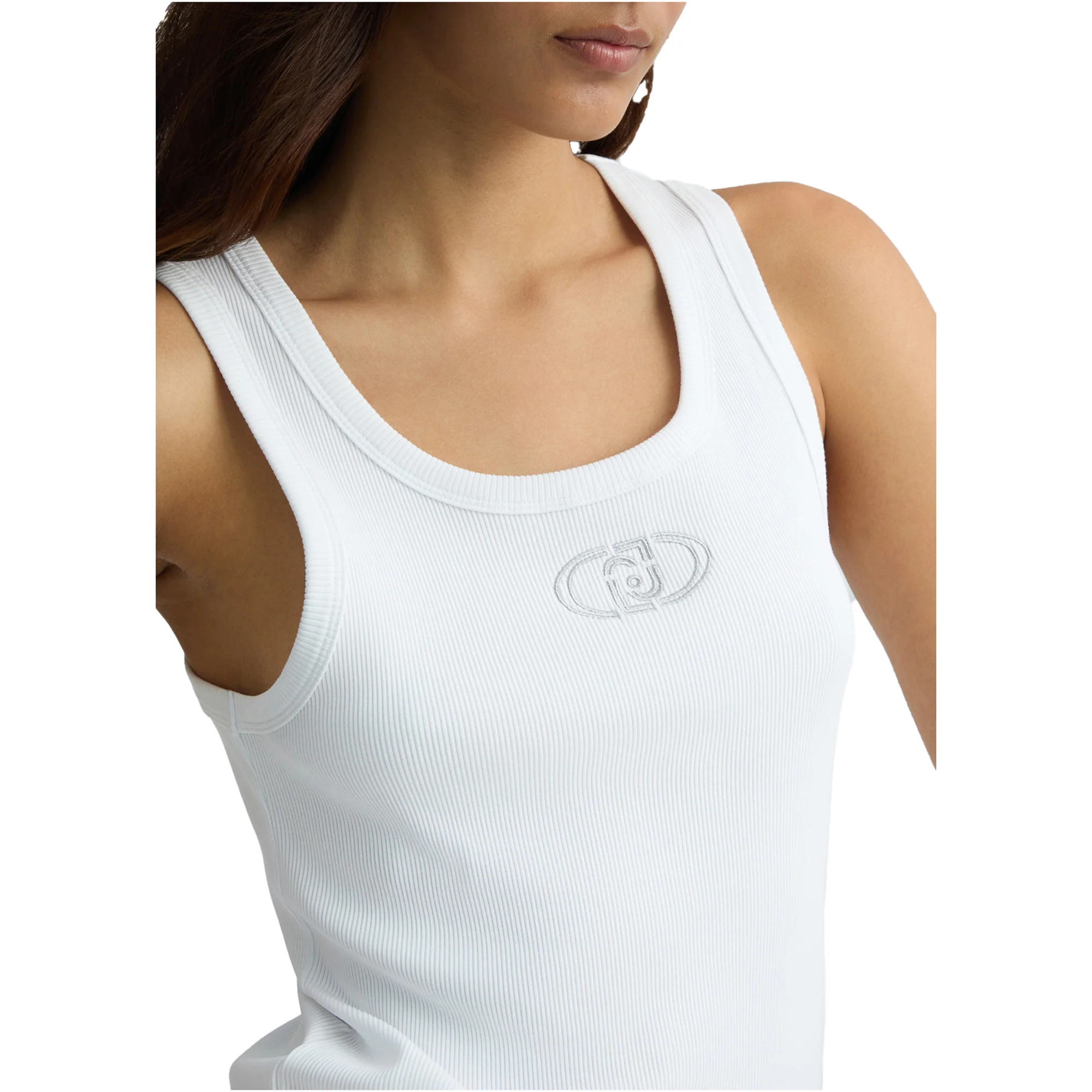 Top Donna in cotone con logo Bianco - Image 4