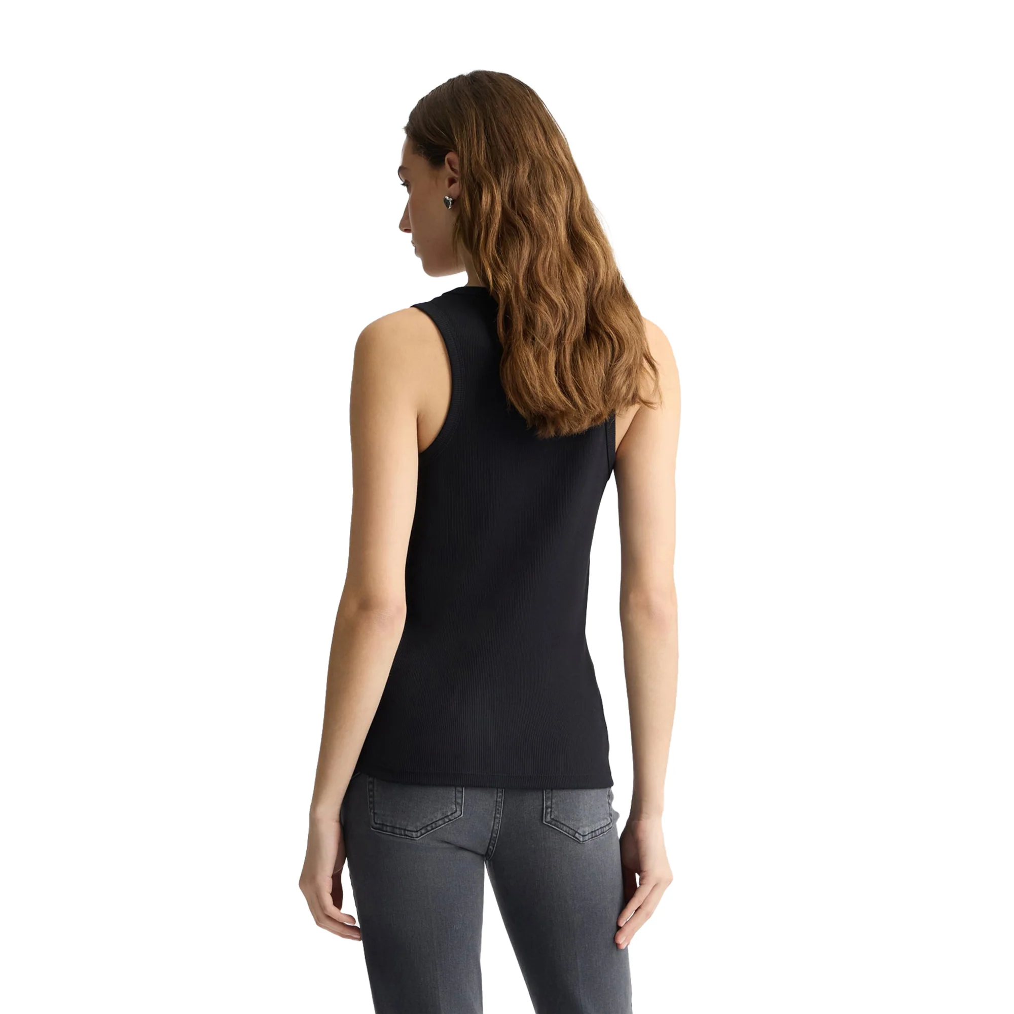 Top Donna in cotone con logo Nero - Image 3
