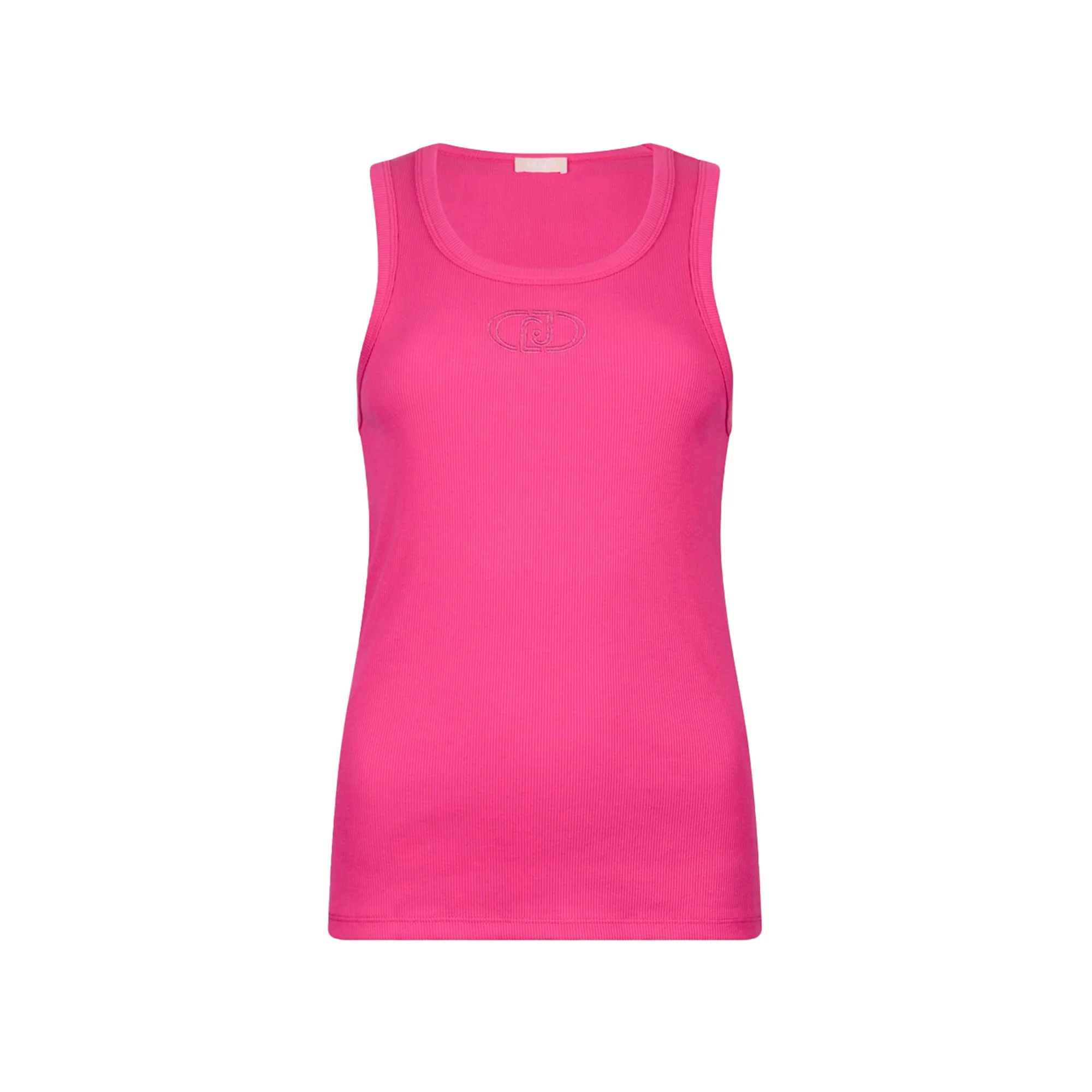 Top Donna in cotone con logo Rosa