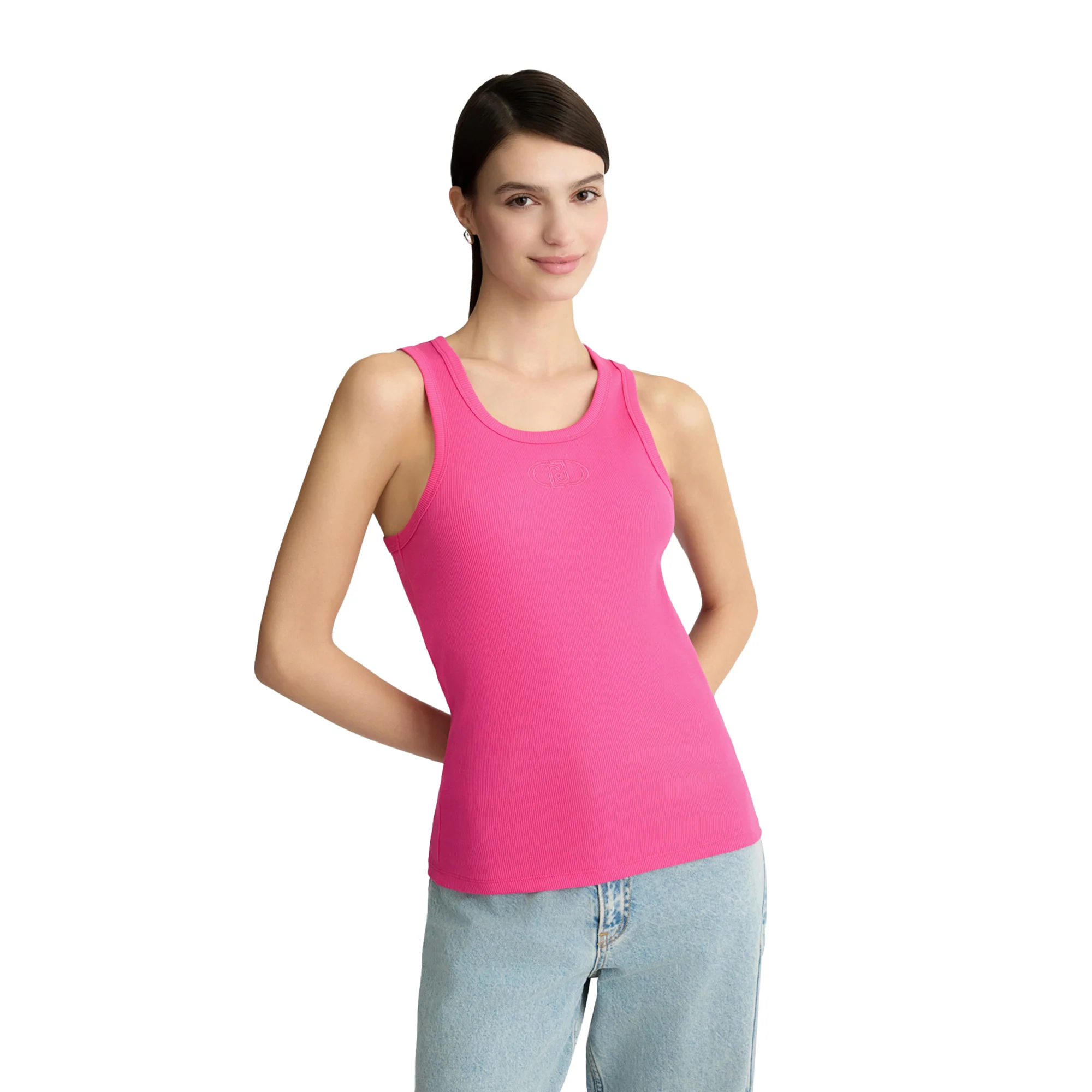 Top Donna in cotone con logo Rosa - Image 2