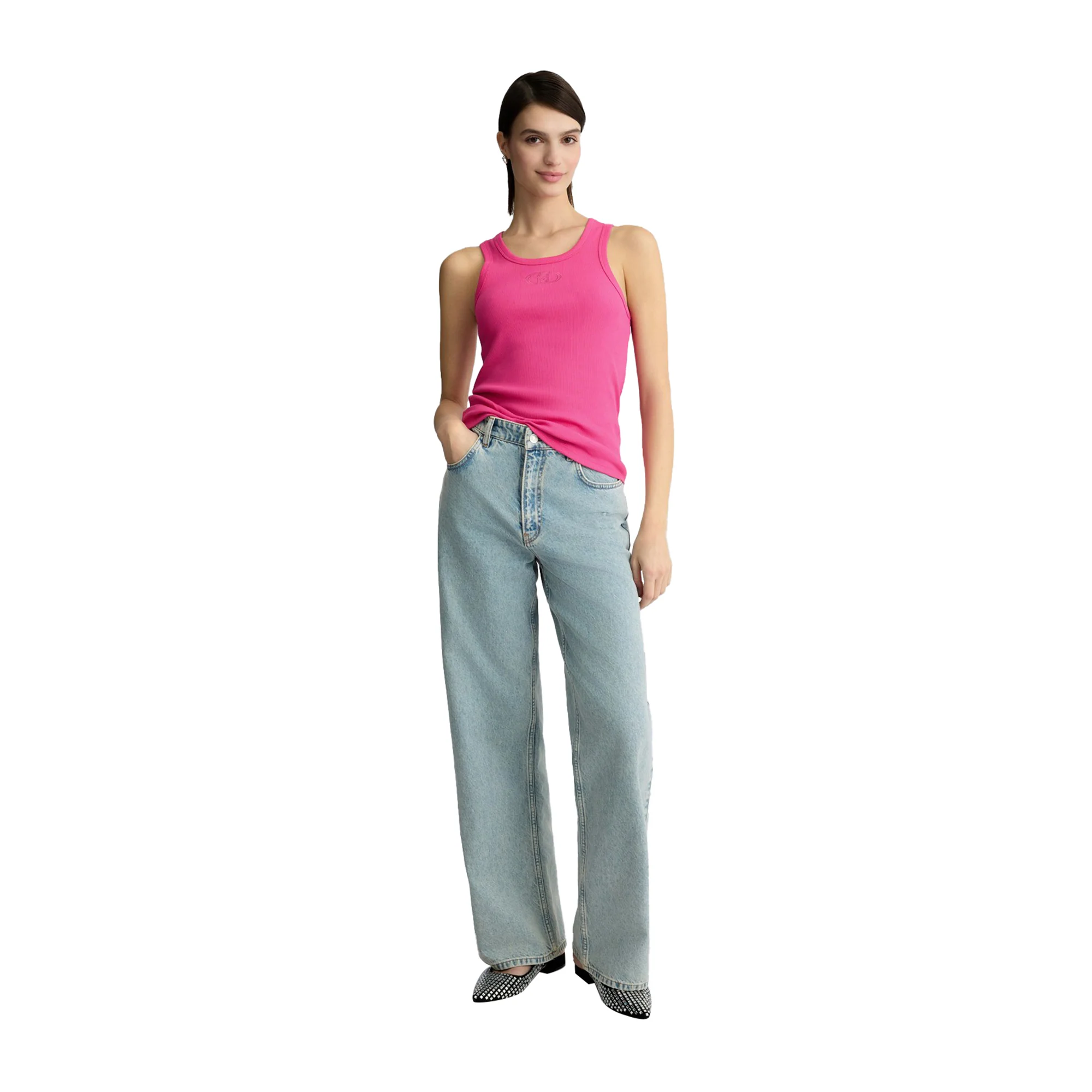Top Donna in cotone con logo Rosa - Image 5