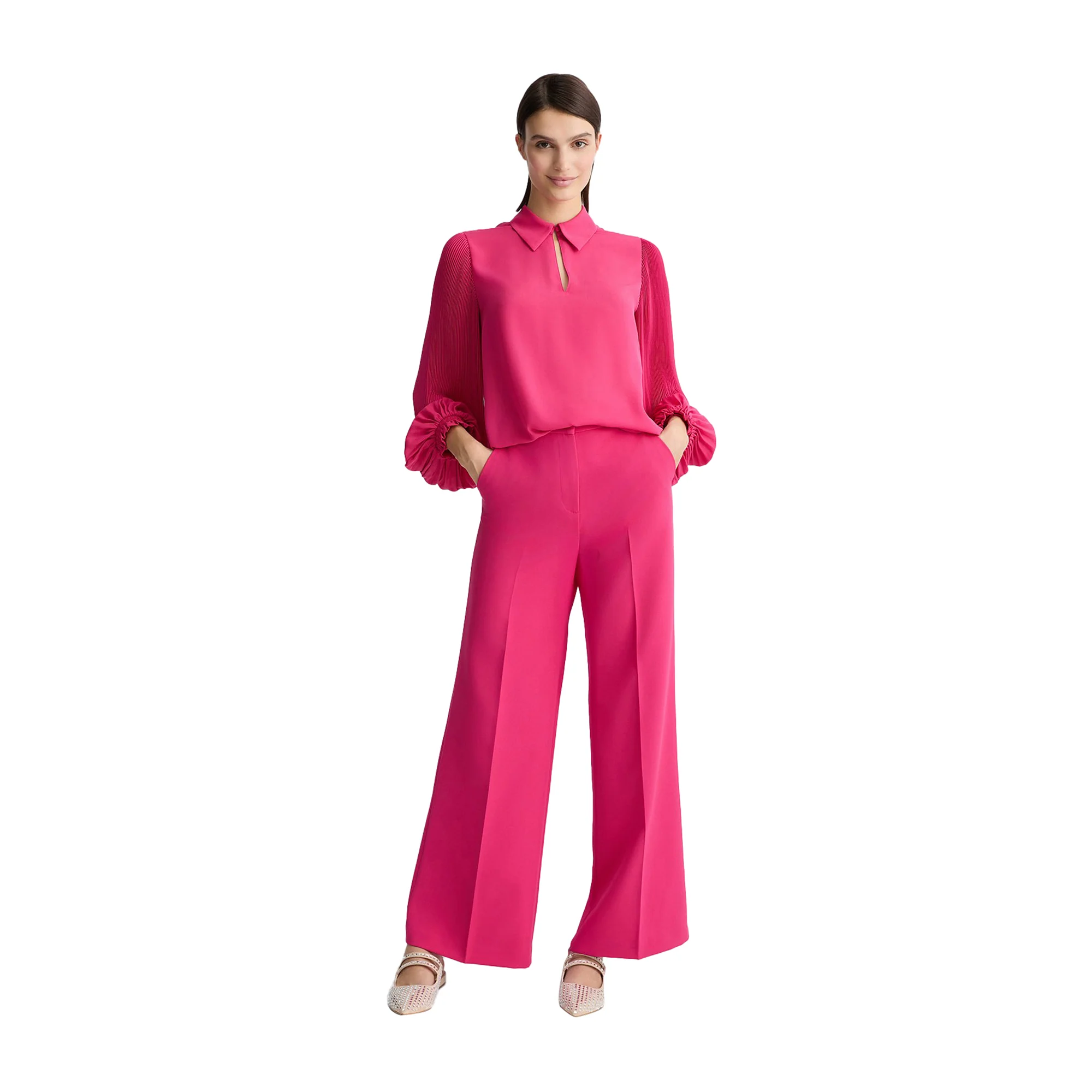 Pantaloni Donna a palazzo fucsia - Image 5