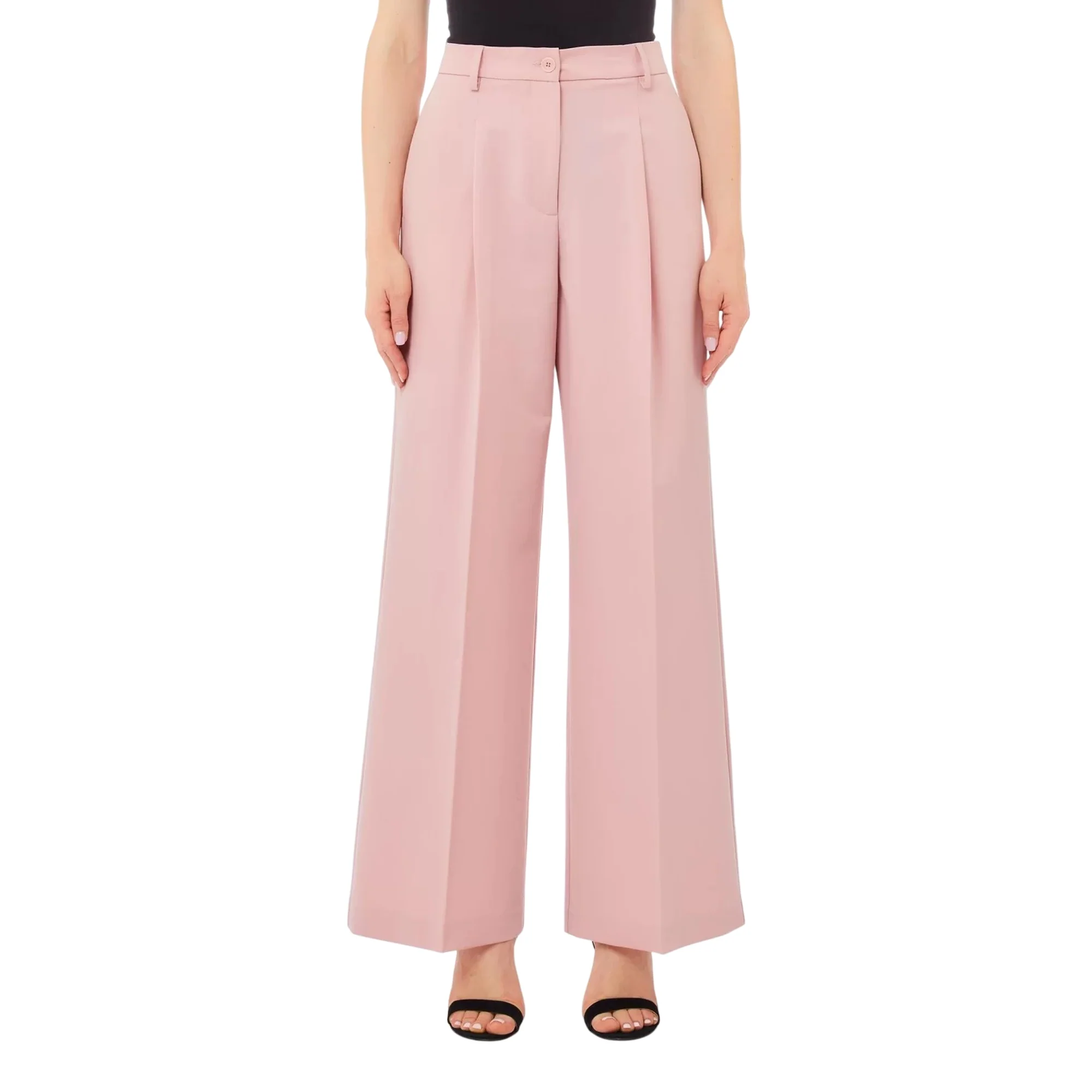 Pantaloni Flare da Donna in tinta unita rosa