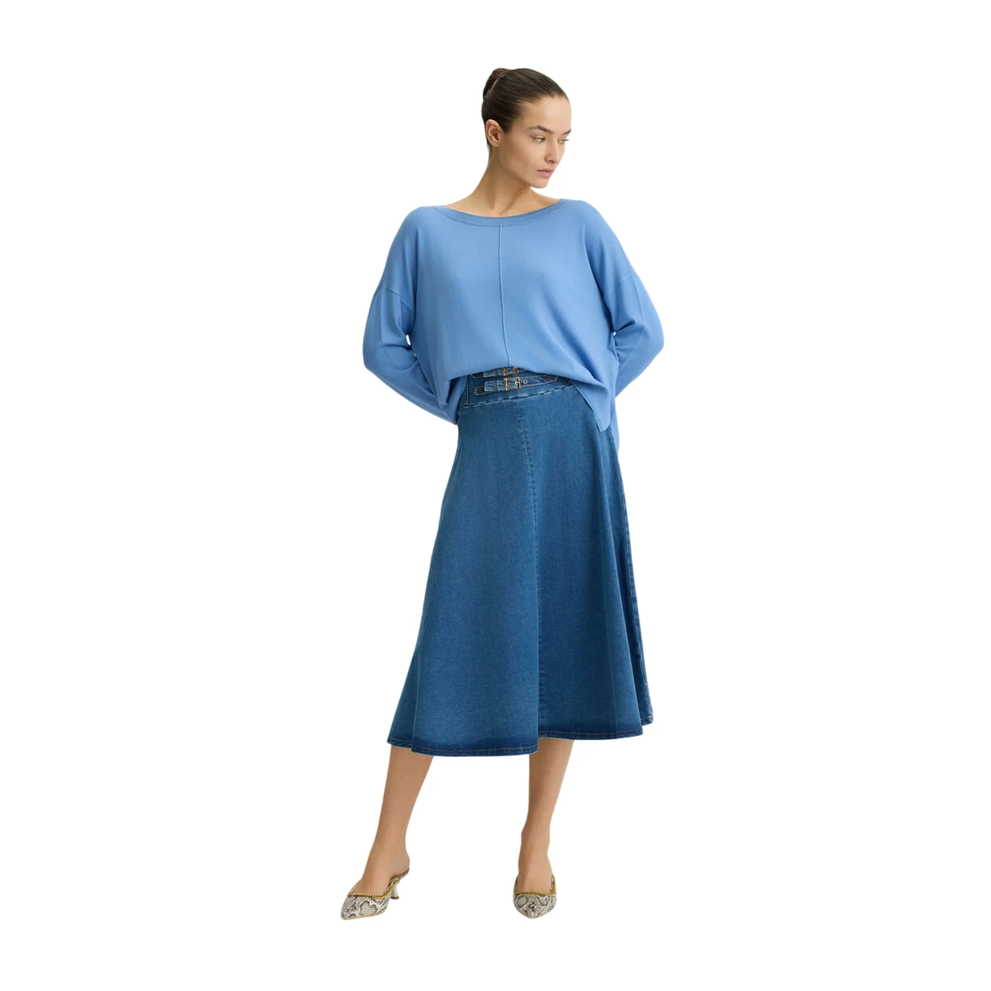 Maglia Donna Blu con interventi in lurex - Image 4