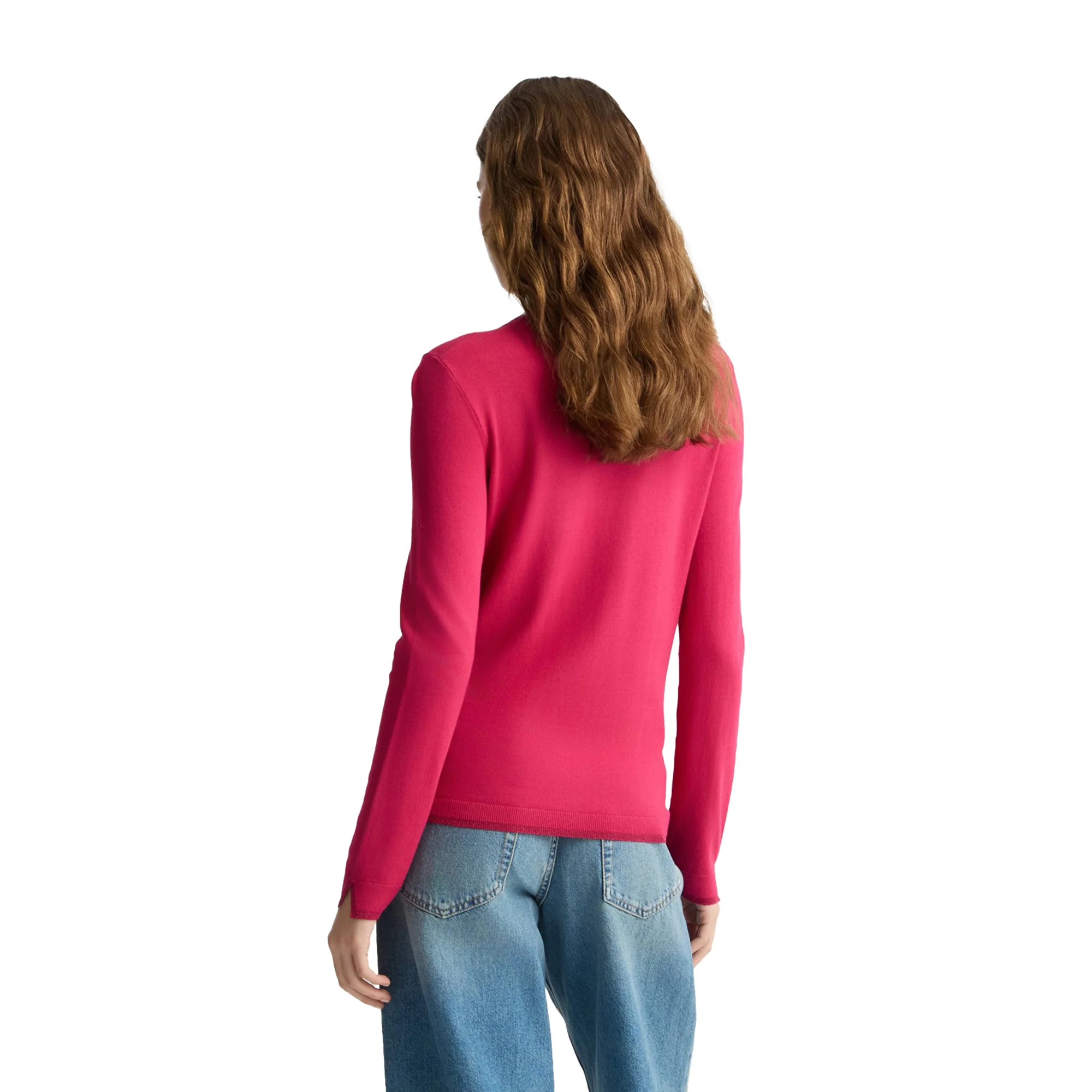 Maglia Donna Fucsia con spacchetti sui polsi - Image 3