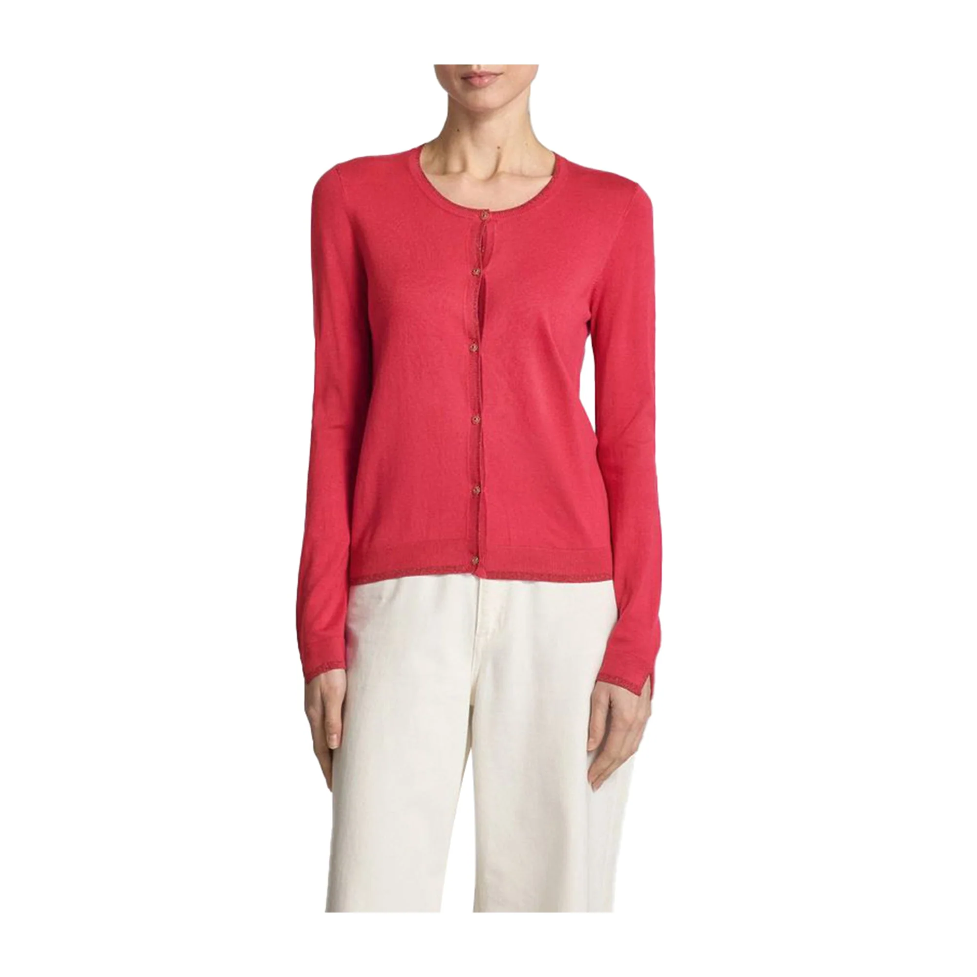 Cardigan Donna girocollo dettagli lurex - Image 2