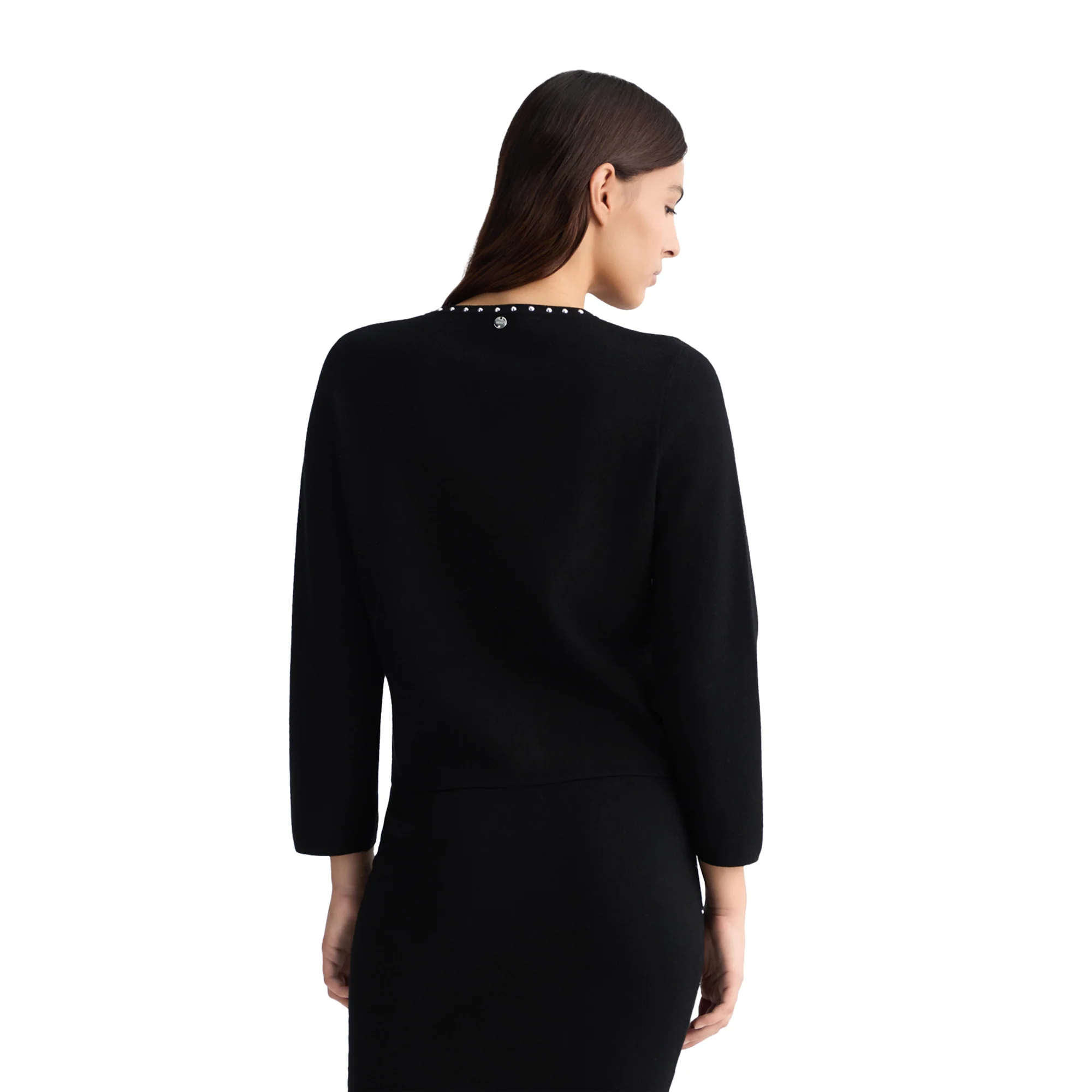 Giacca in maglia Donna con borchie Nero - Image 3