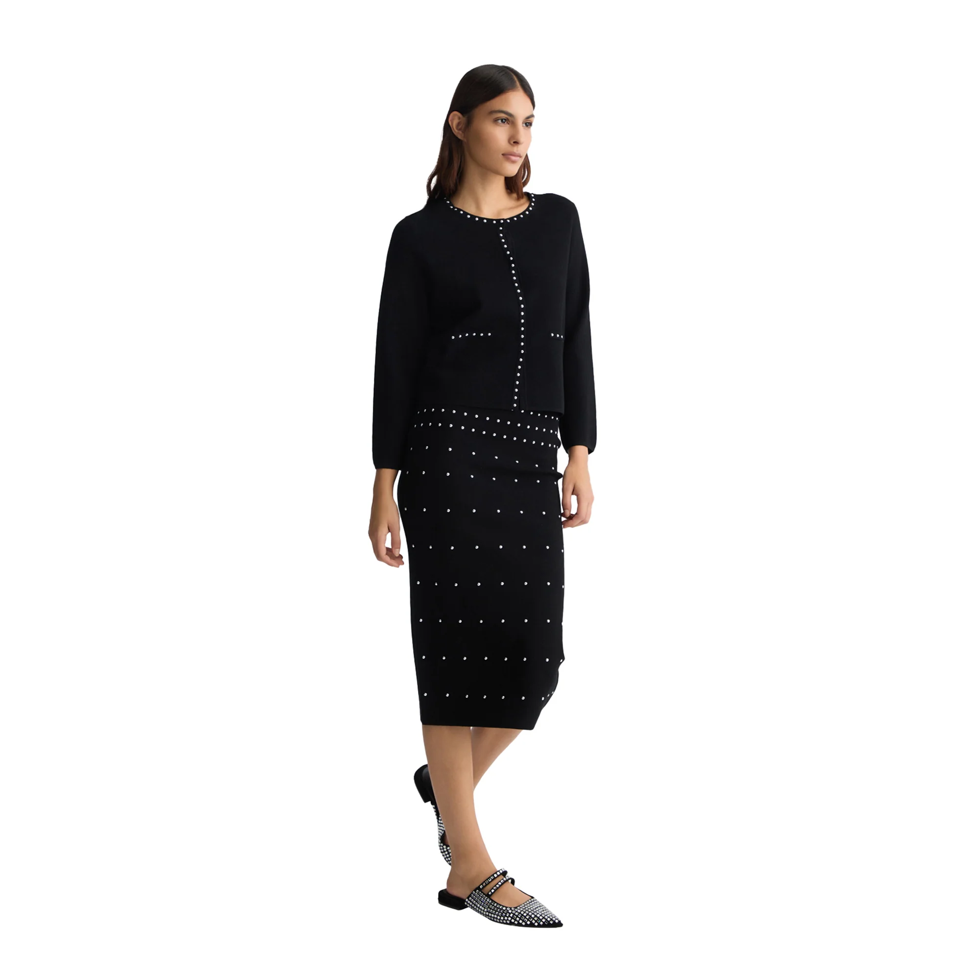 Giacca in maglia Donna con borchie Nero - Image 5