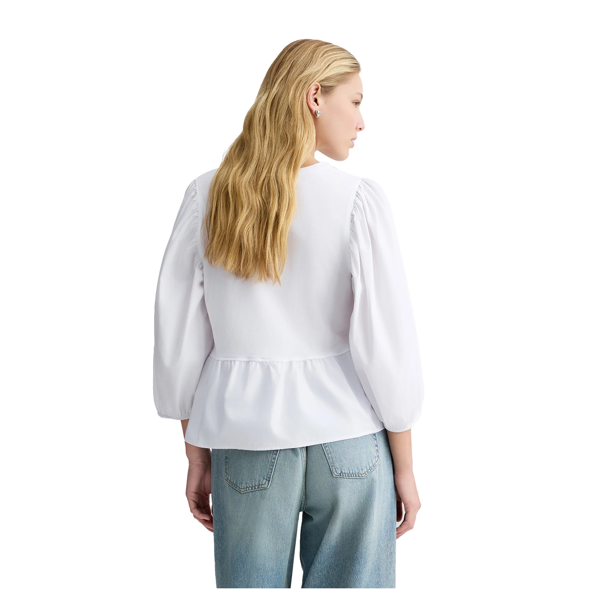 Blusa Donna in popeline Bianco - Image 3