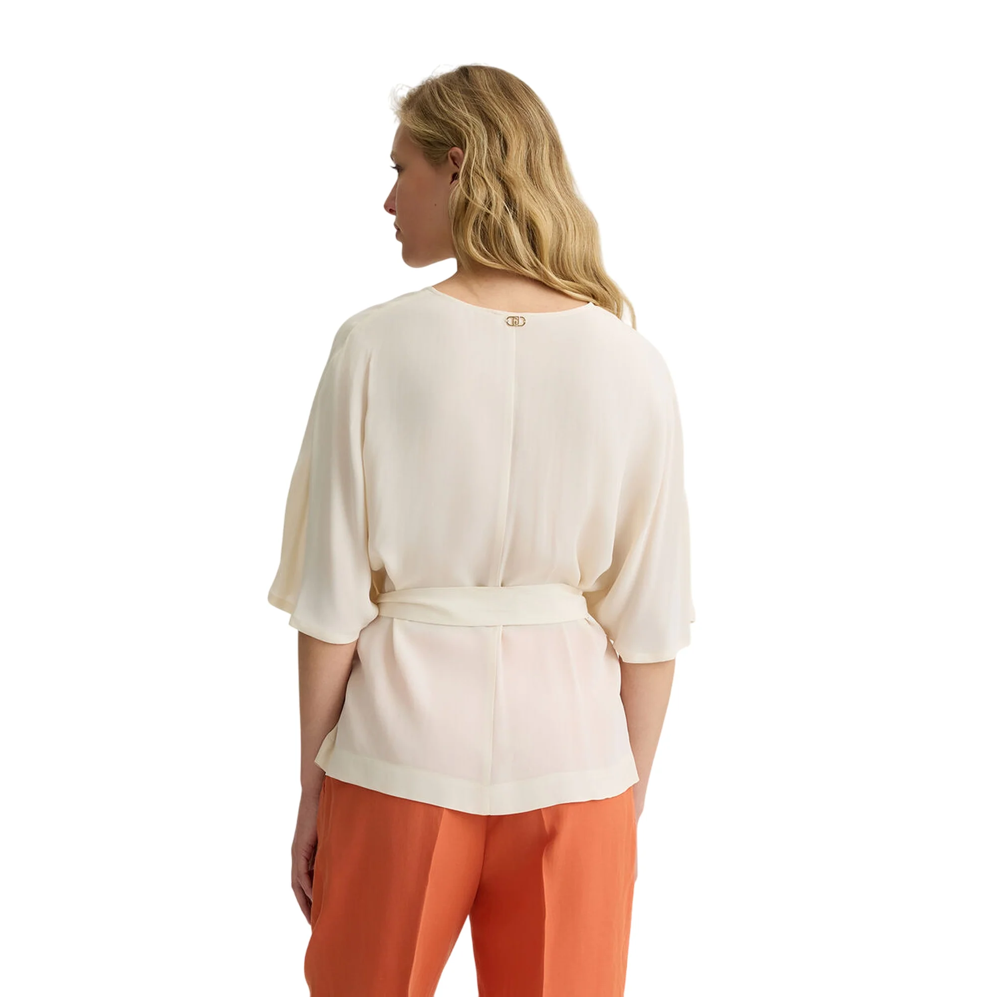 Blusa Donna con cintura in vita Beige - Image 2