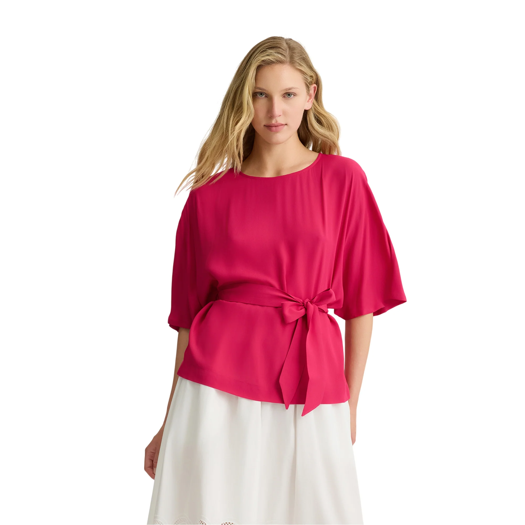 Blusa Donna con cintura in vita Rosa - Image 2