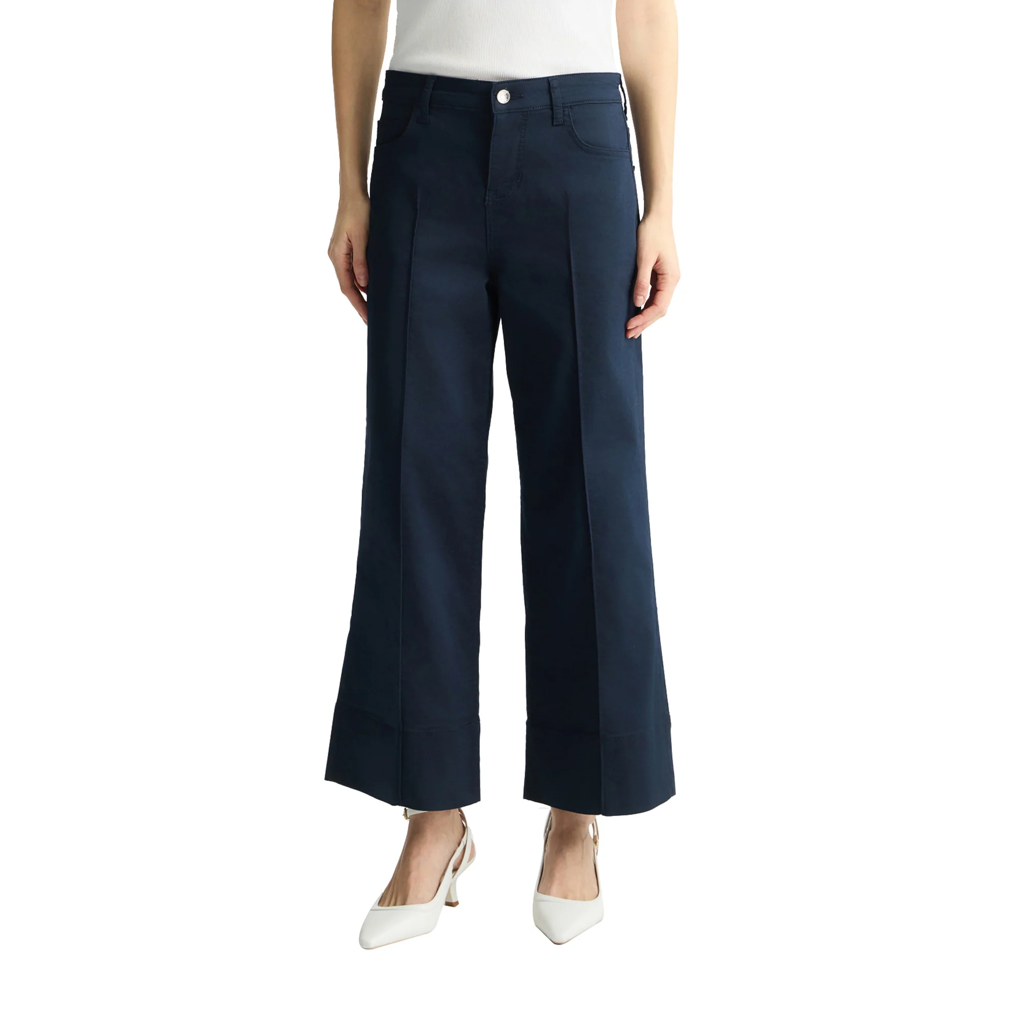 Pantaloni Flare Donna a vita alta Blu - Image 2