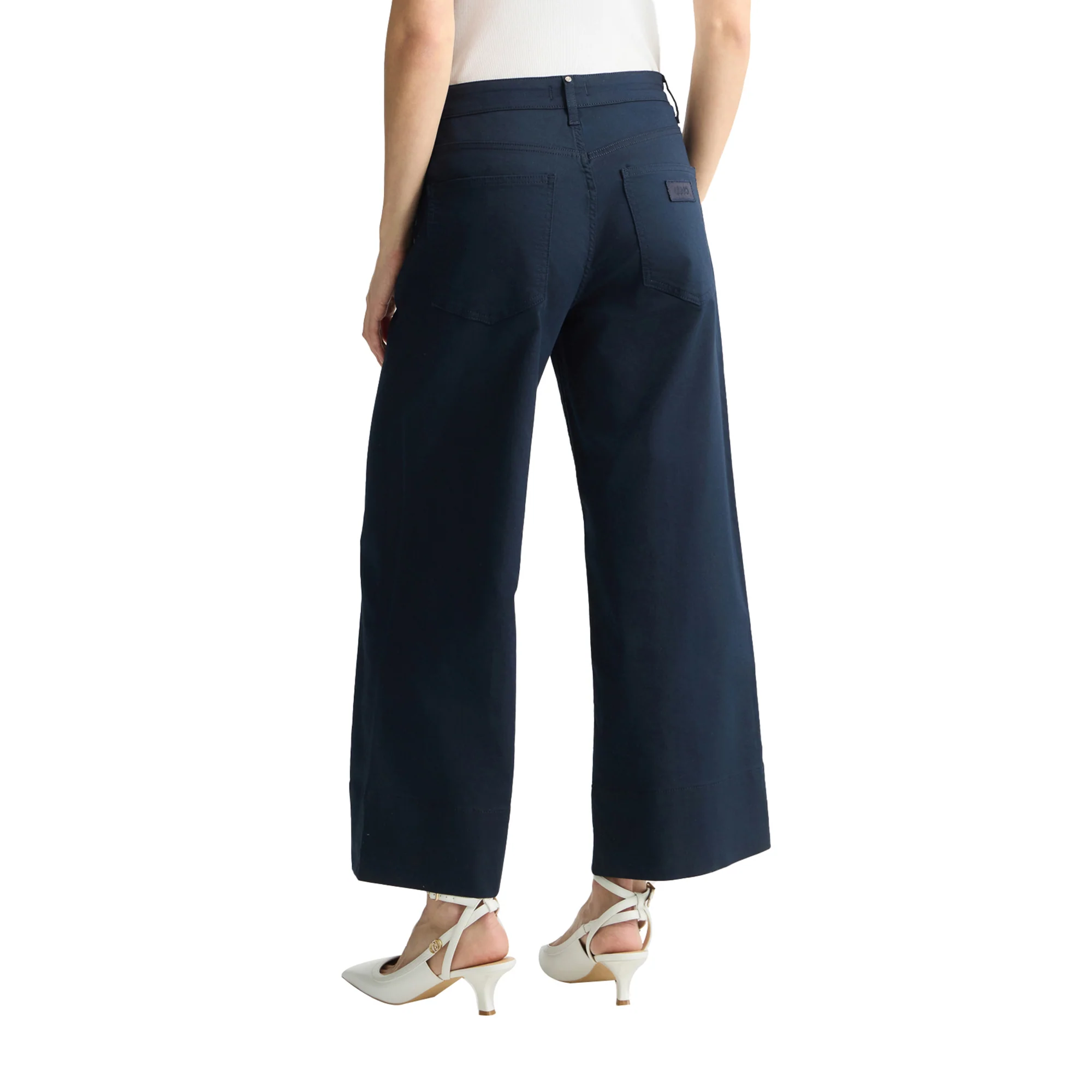 Pantaloni Flare Donna a vita alta Blu - Image 3