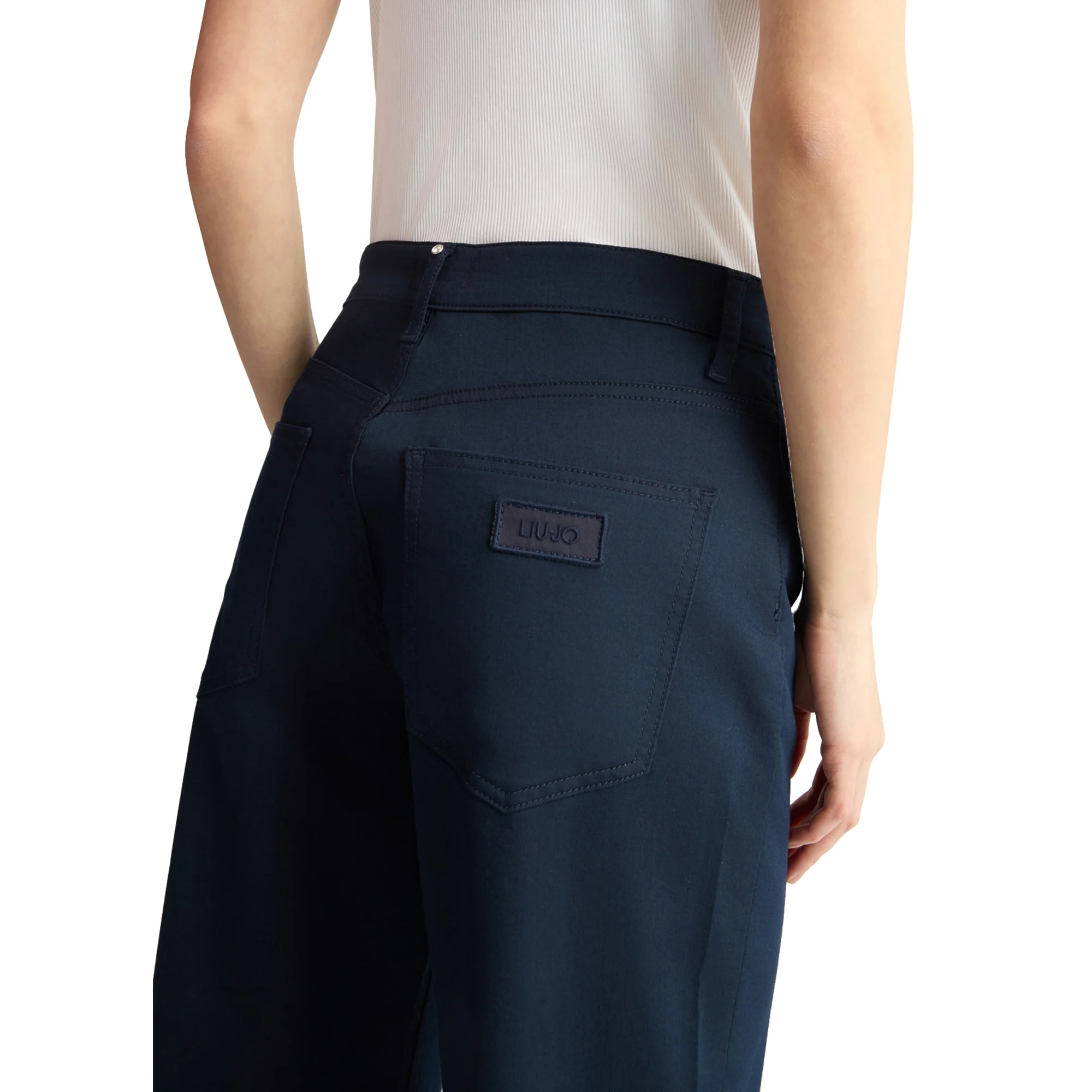 Pantaloni Flare Donna a vita alta Blu - Image 4