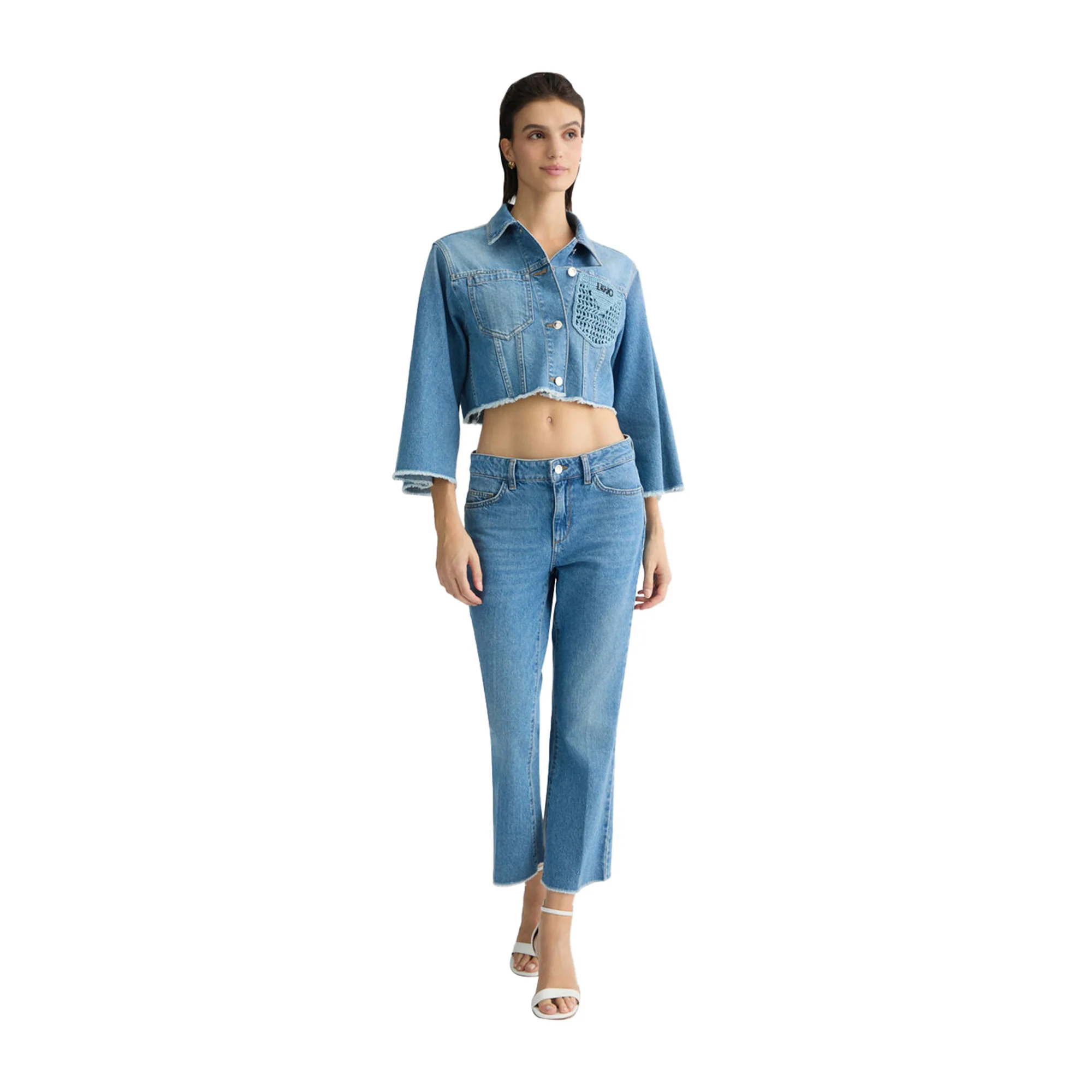 Jeans Donna cropped bootcut a vita alta - Image 6