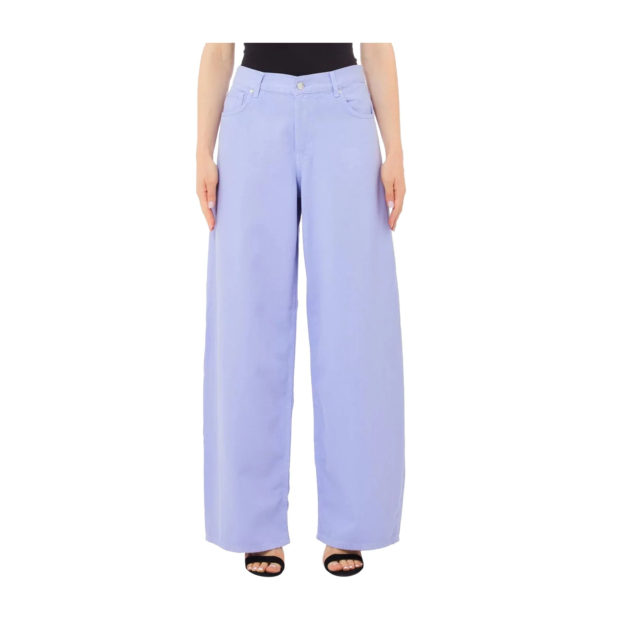 Pantalone Donna Flare Tencel Lilla