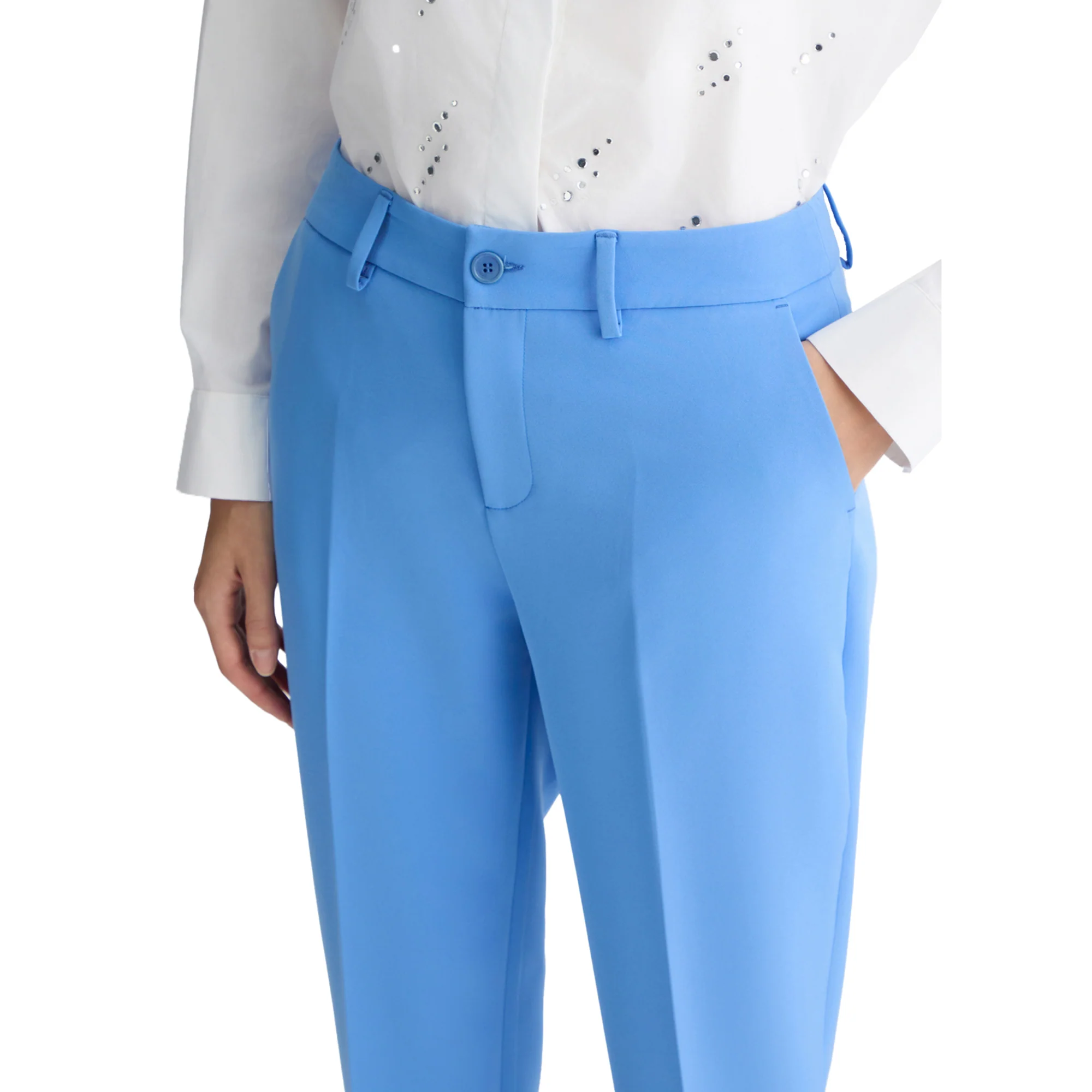 Pantaloni chino Donna in twill stretch Azzurro - Image 4
