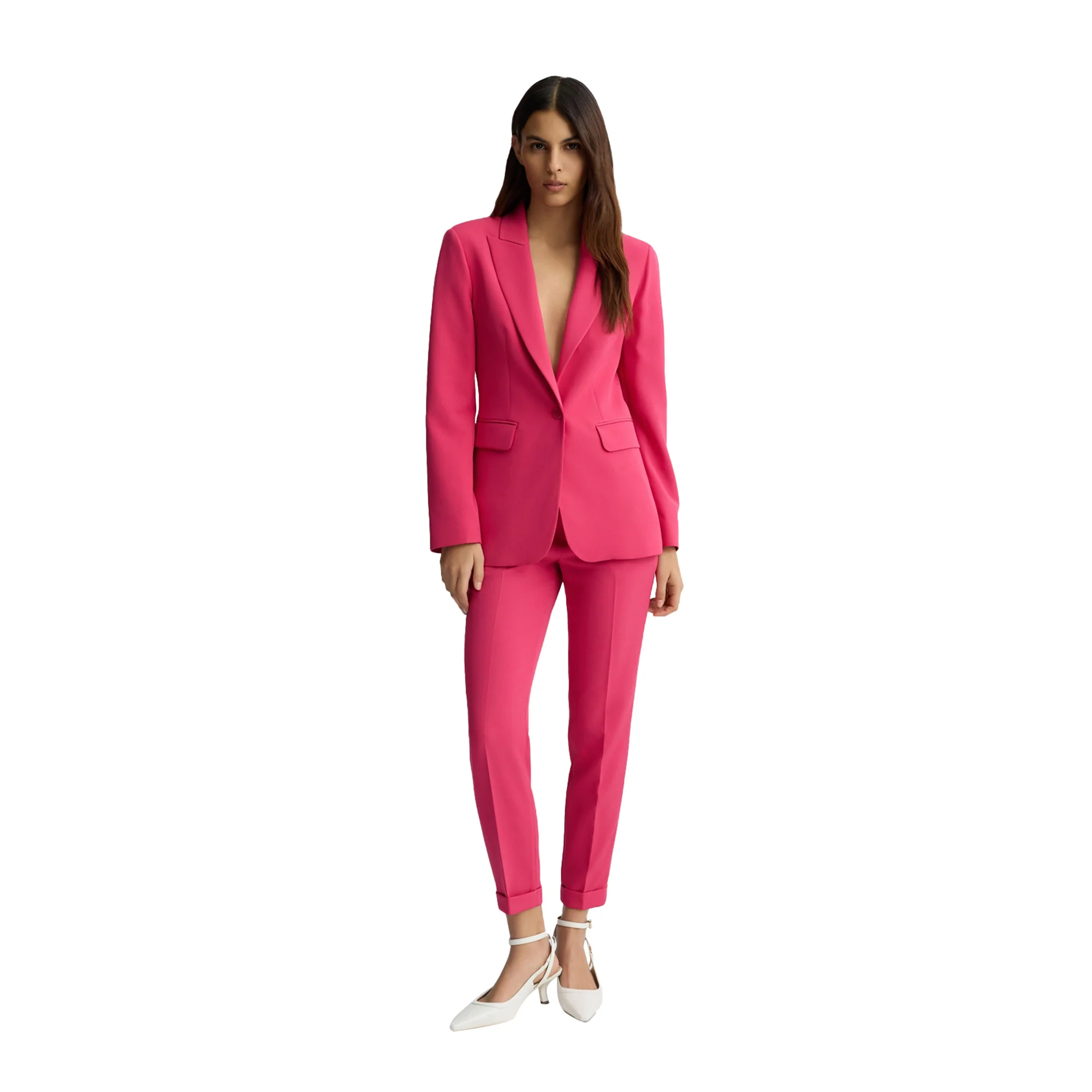 Pantaloni chino Donna in twill stretch Fucsia - Image 5