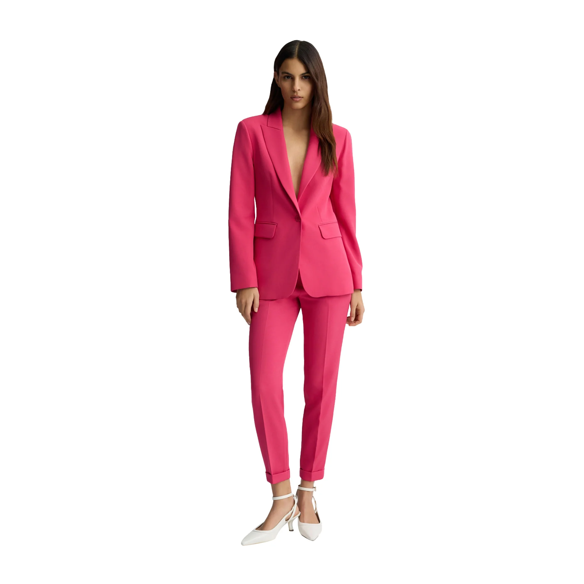 Blazer donna in twill stretch fucsia - Image 5