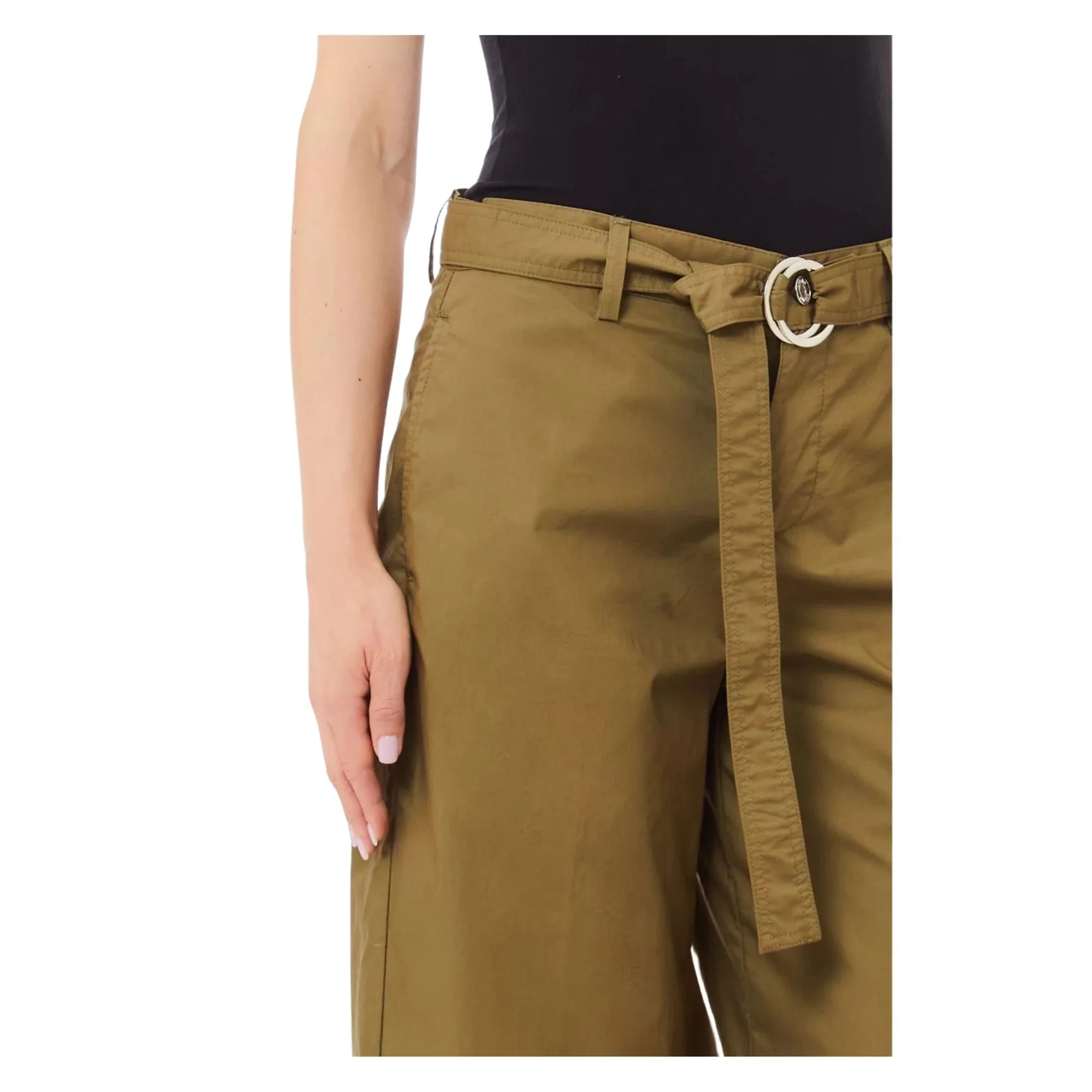 Pantalone Donna cropped Belt Verde - Image 3