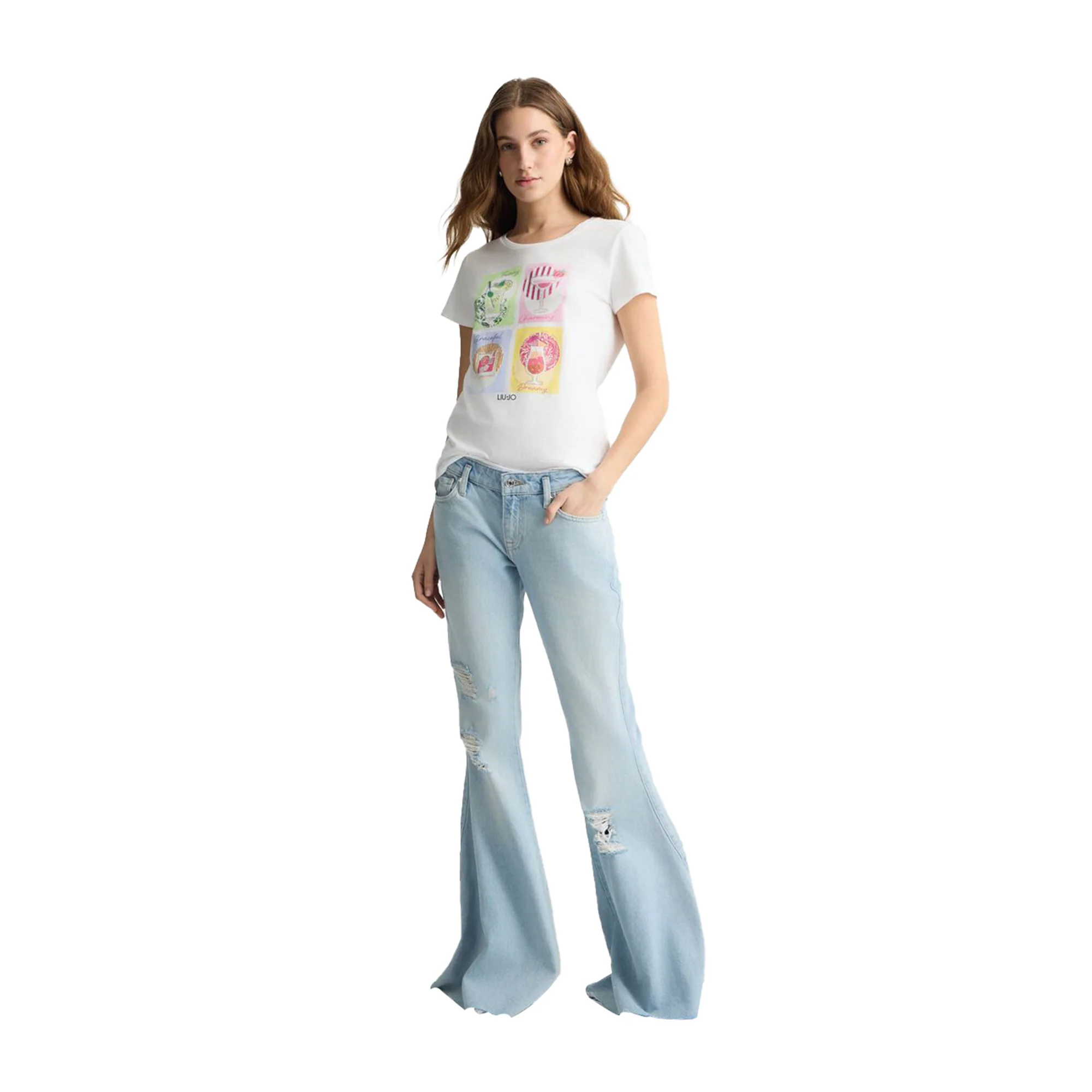 T-shirt Donna in cotone con stampa cocktail - Image 4