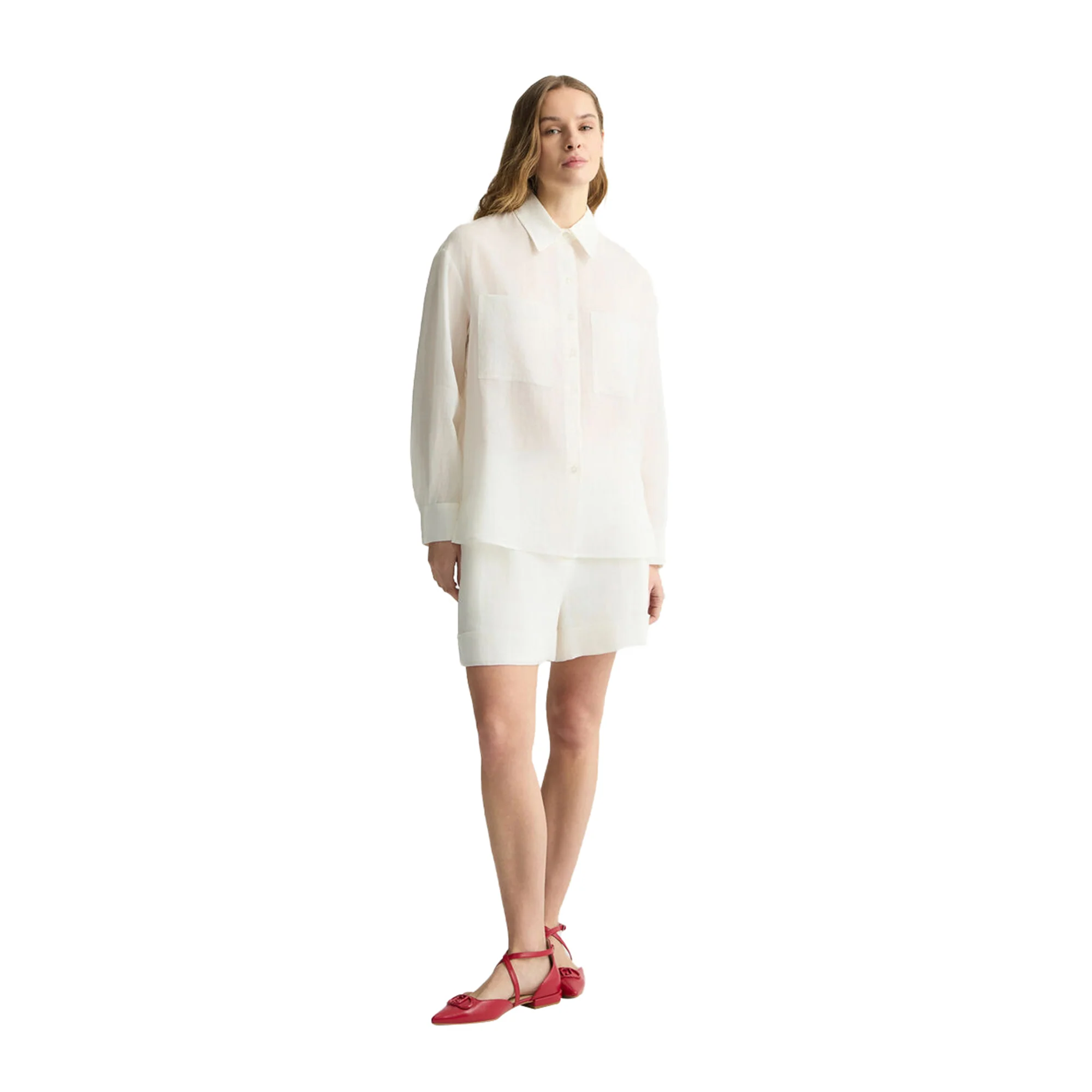 Shorts Donna in ramiè Bianco - Image 5