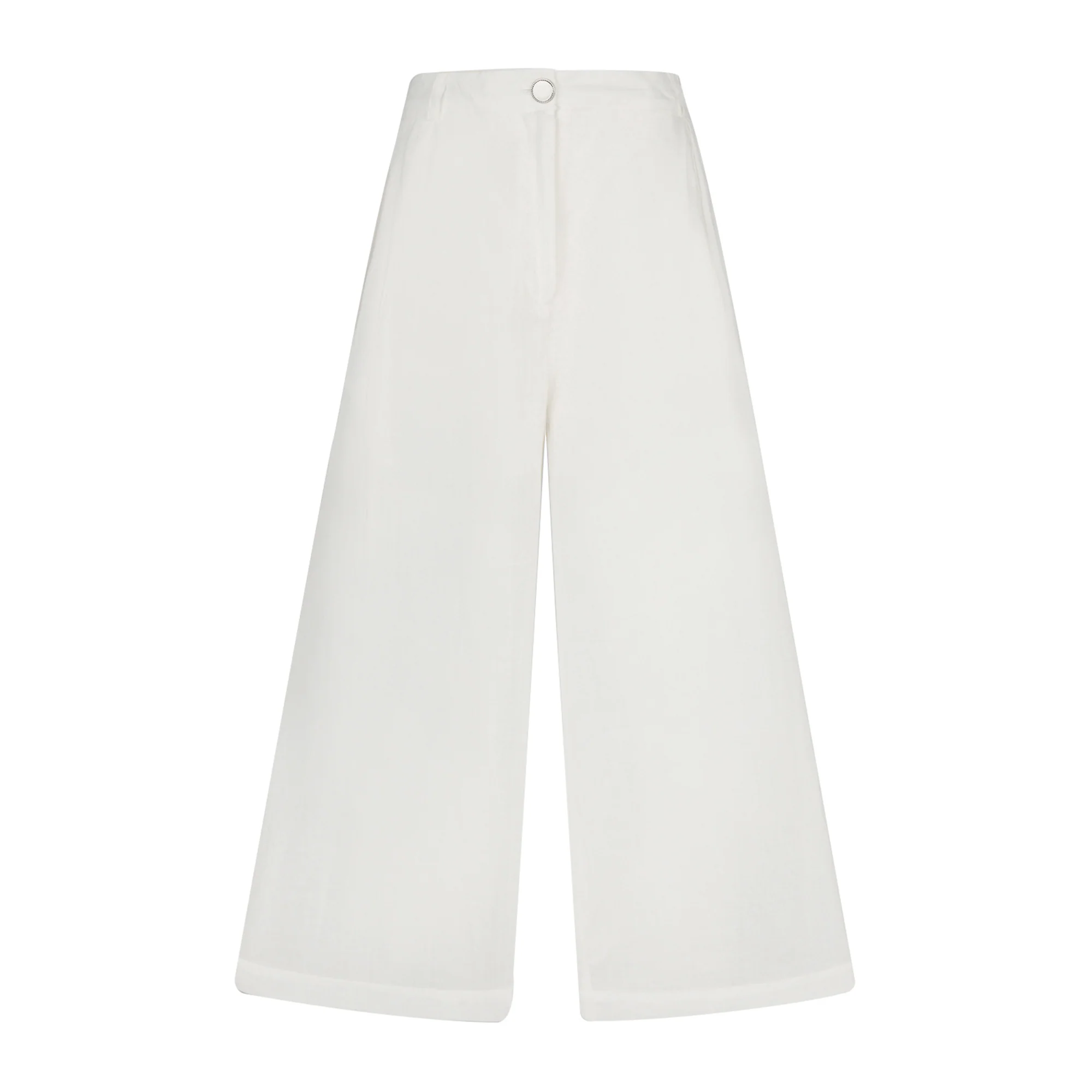 Pantaloni Donna a palazzo in ramiè bianco